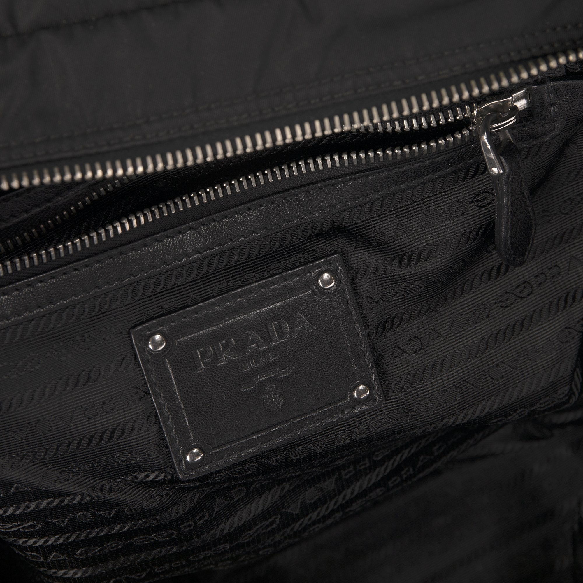 Prada Tessuto Nylon Ruffle Handle Bag