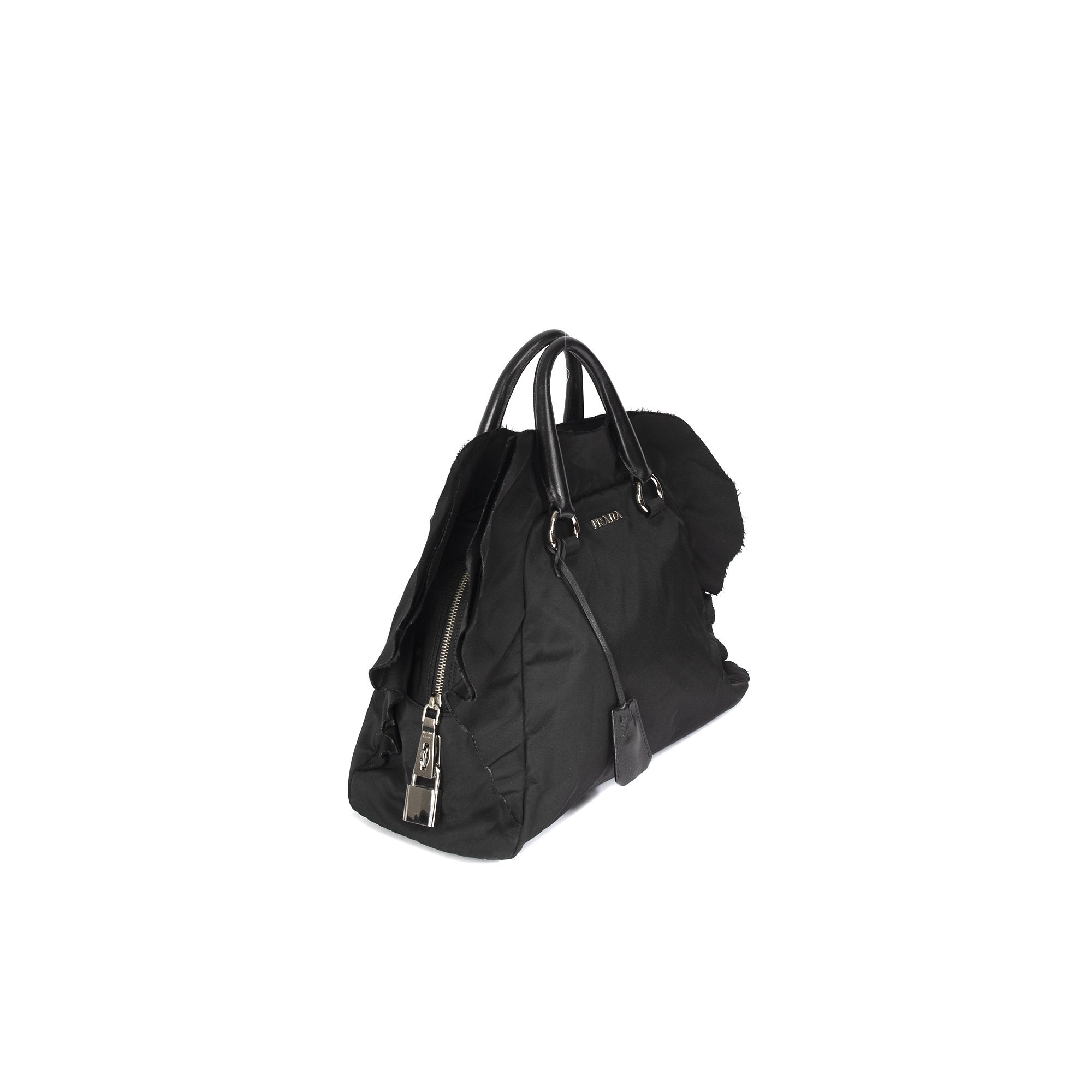 Prada Tessuto Nylon Ruffle Handle Bag