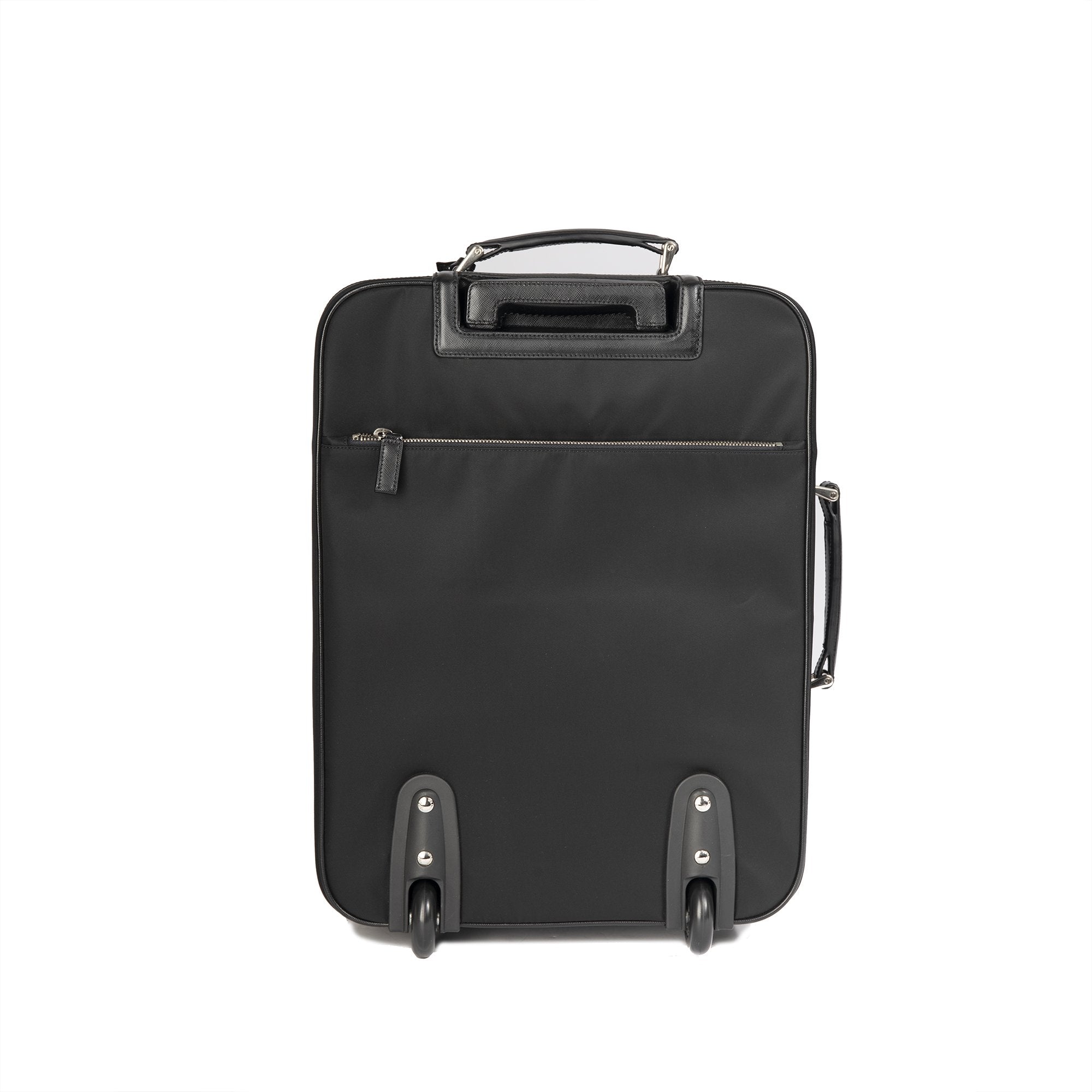Prada Tessuto Saffiano-Trimmed Trolley Rolling Luggage