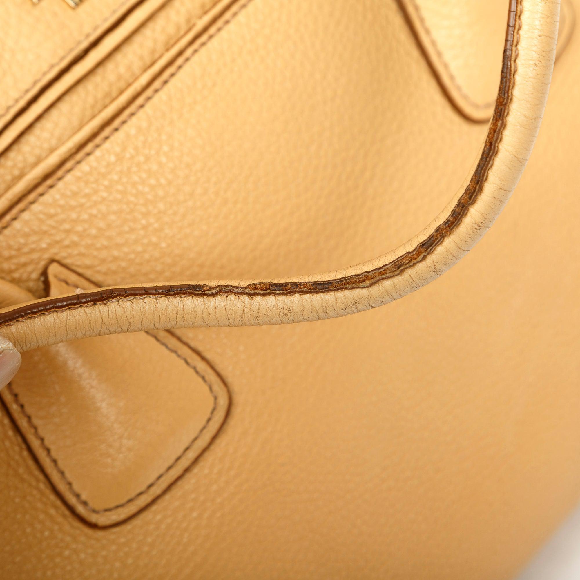 Prada Vitello Daino Cuir Frame Convertible Tote w/ Strap