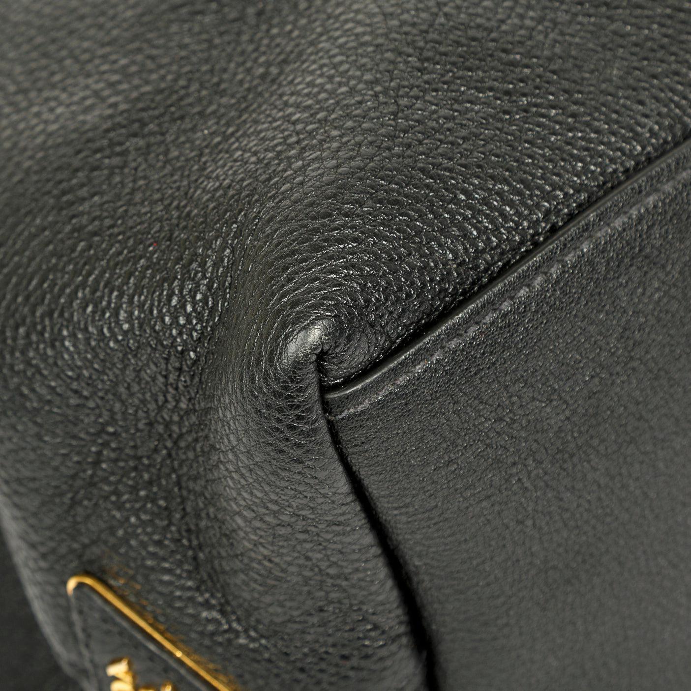 Prada Vitello Daino Medium Logo Hobo Bag