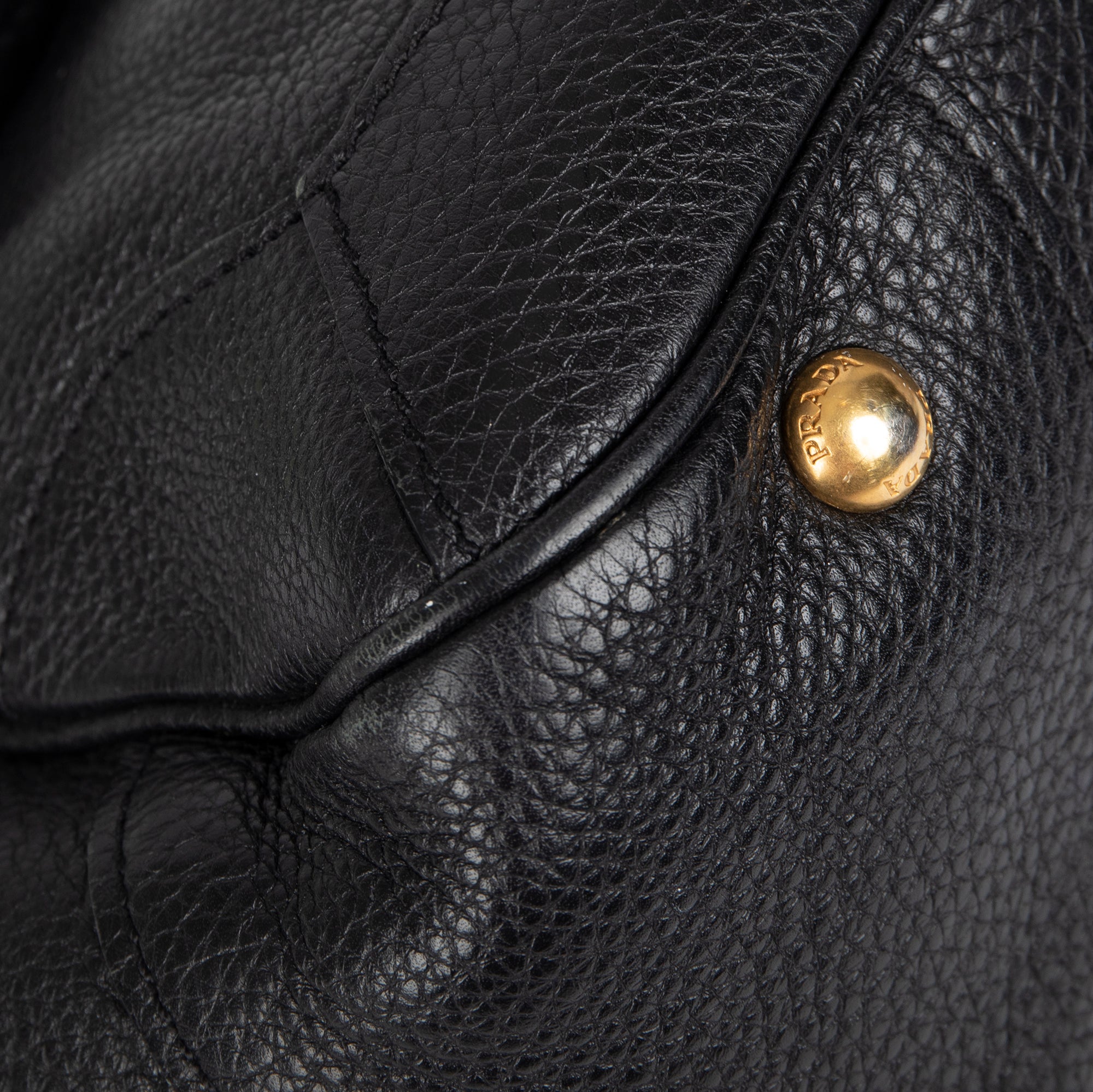 Prada Vitello Daino Pushlock Shoulder Bag