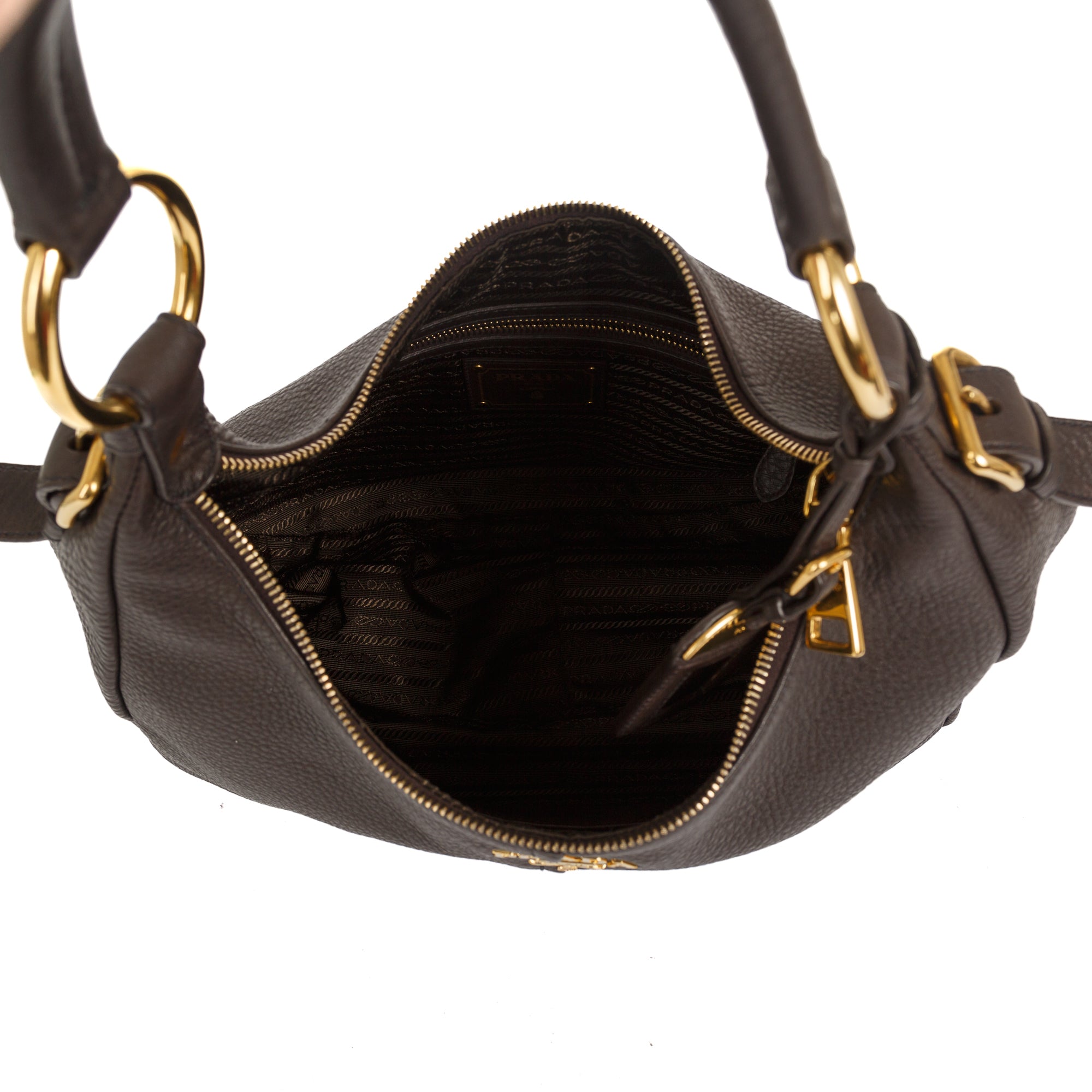 Prada Vitello Daino Ring Hobo