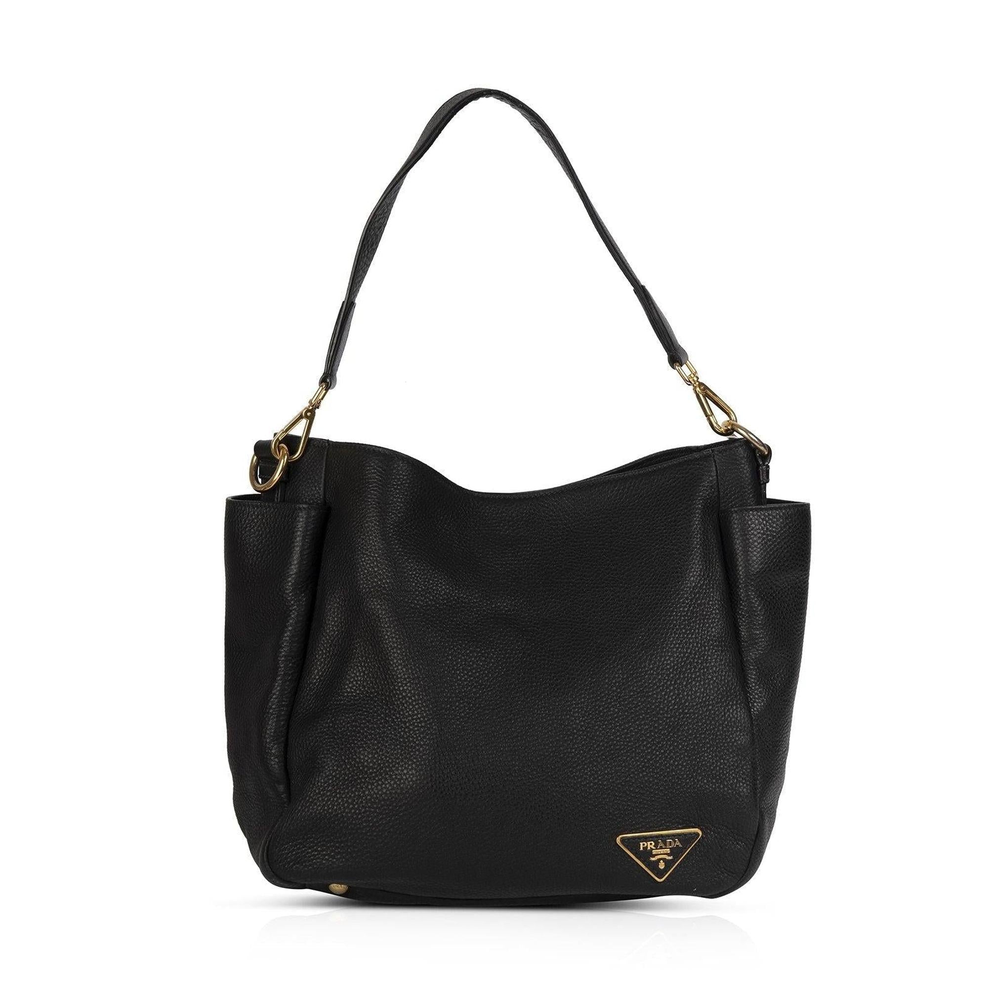 Prada Vitello Daino Side Pocket Hobo