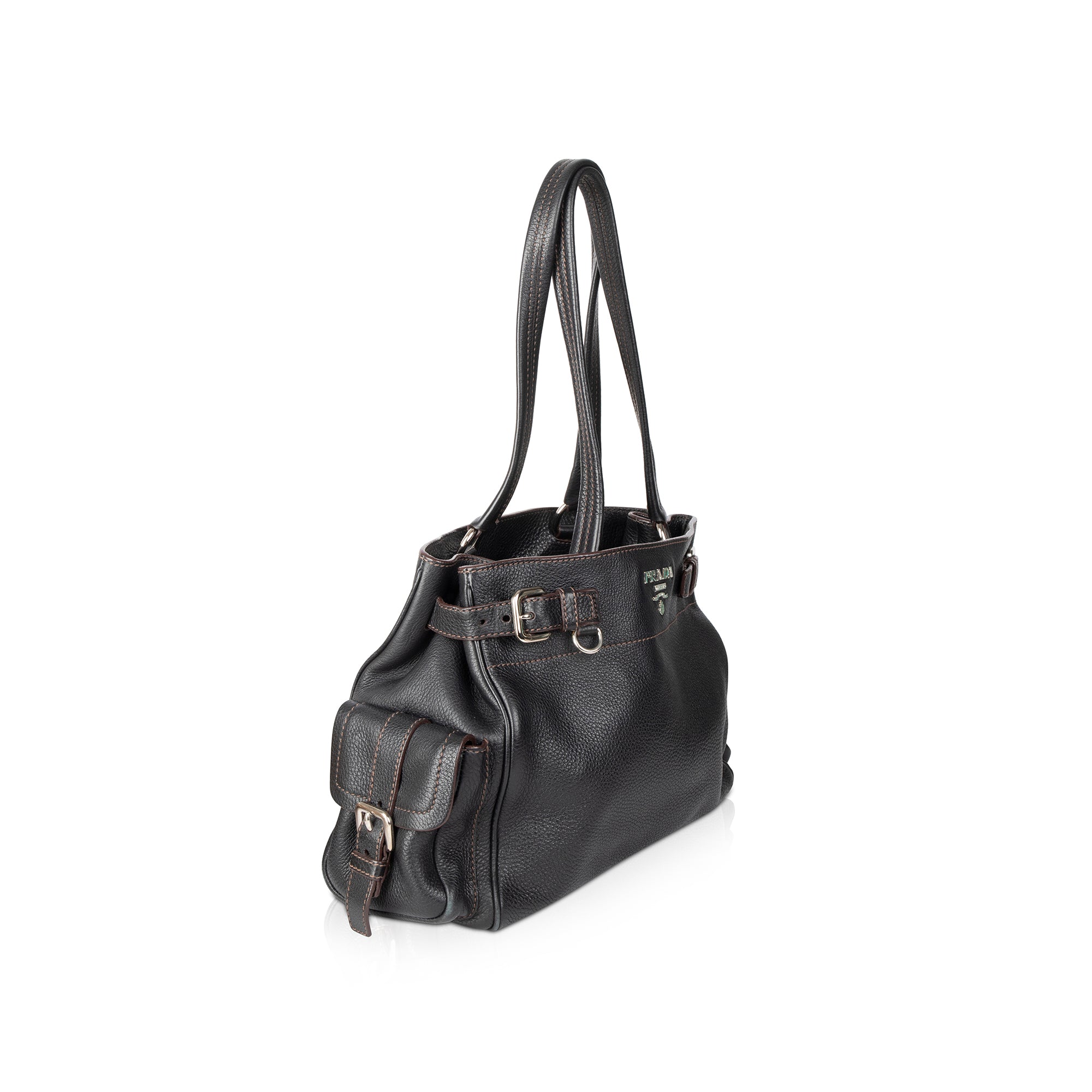 Prada Vitello Daino Side Pocket Tote