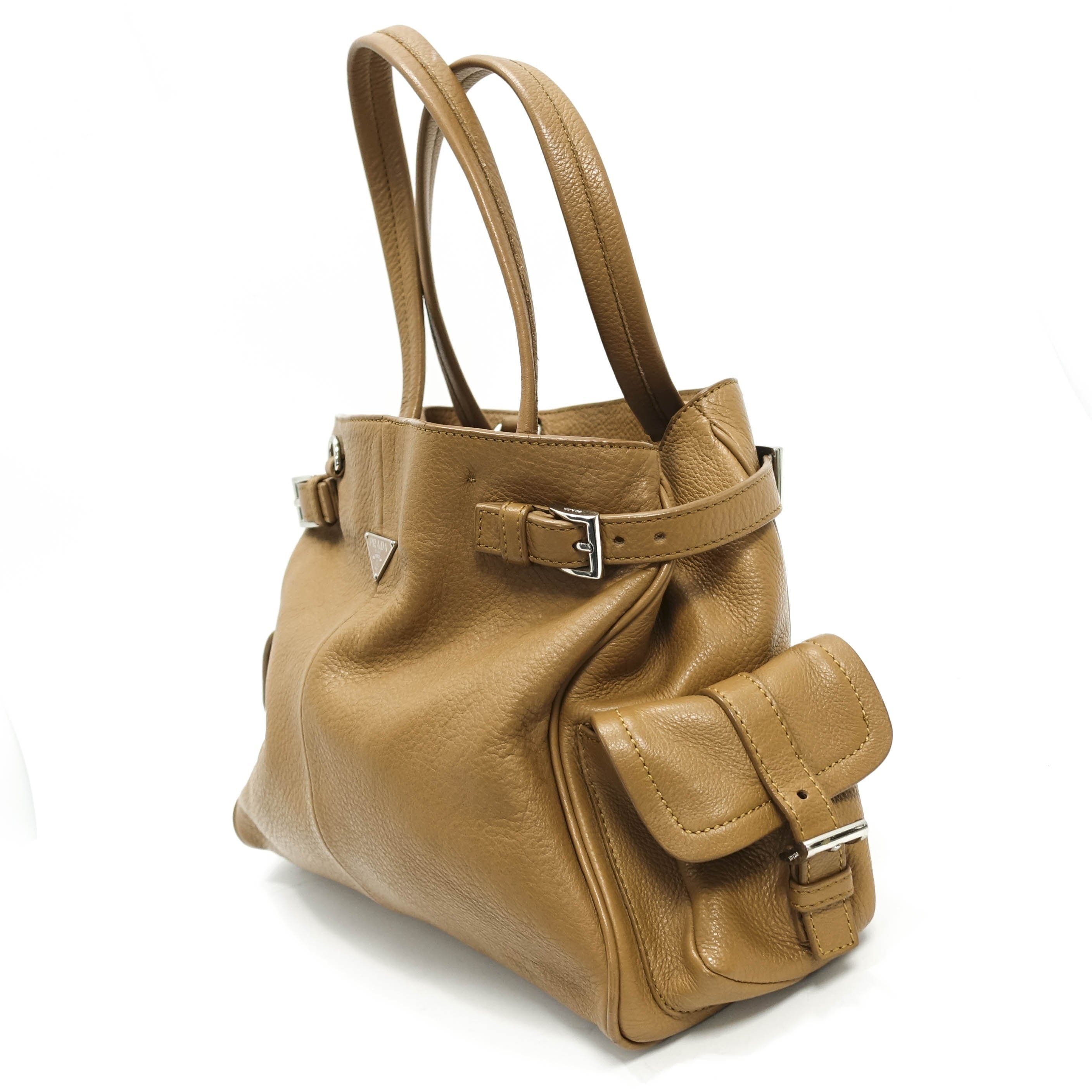 Prada Vitello Daino Side Pocket Tote