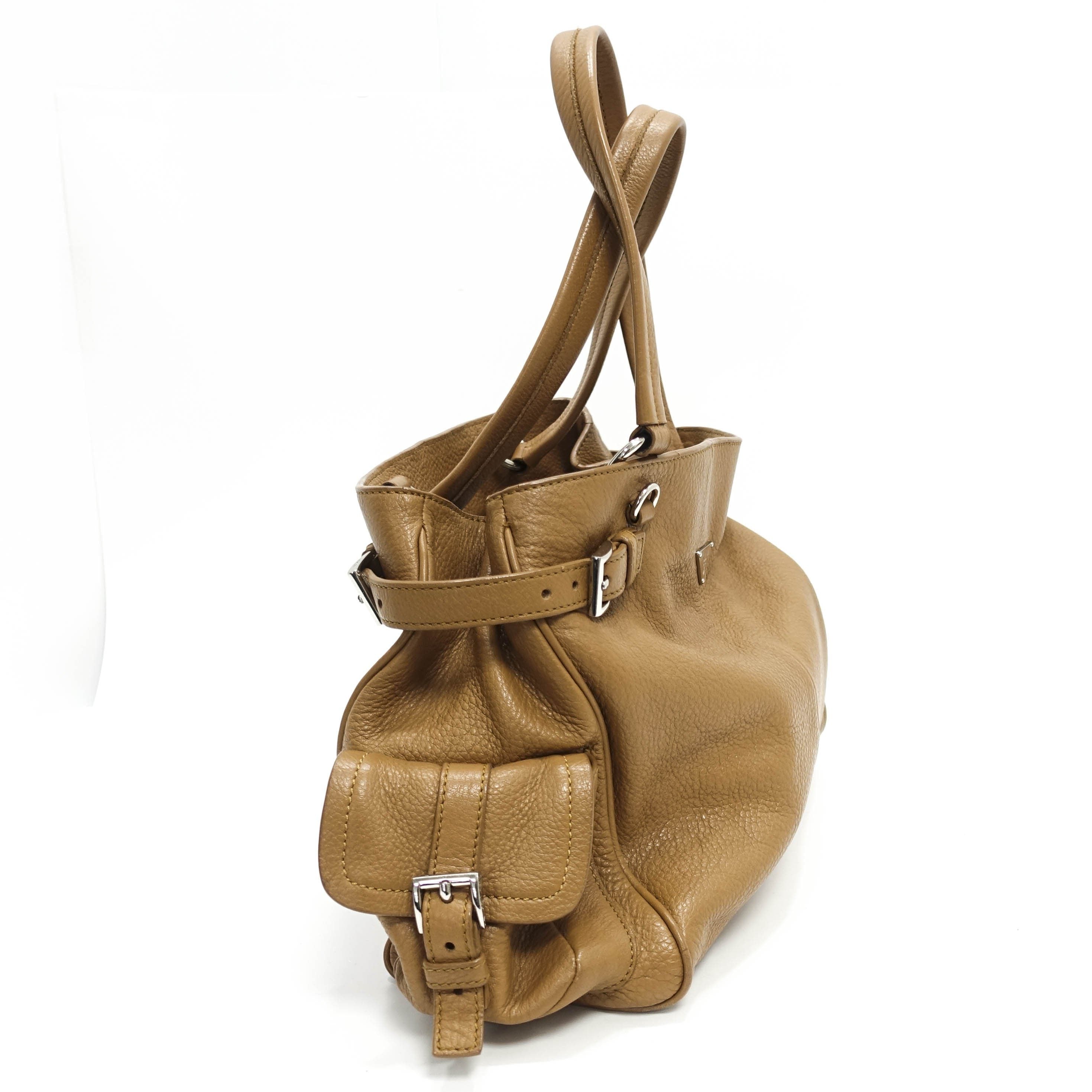 Prada Vitello Daino Side Pocket Tote