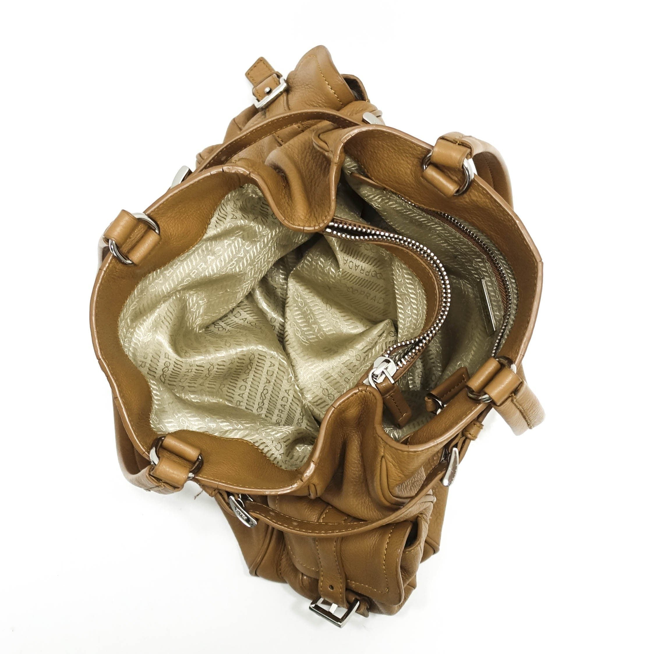 Prada Vitello Daino Side Pocket Tote