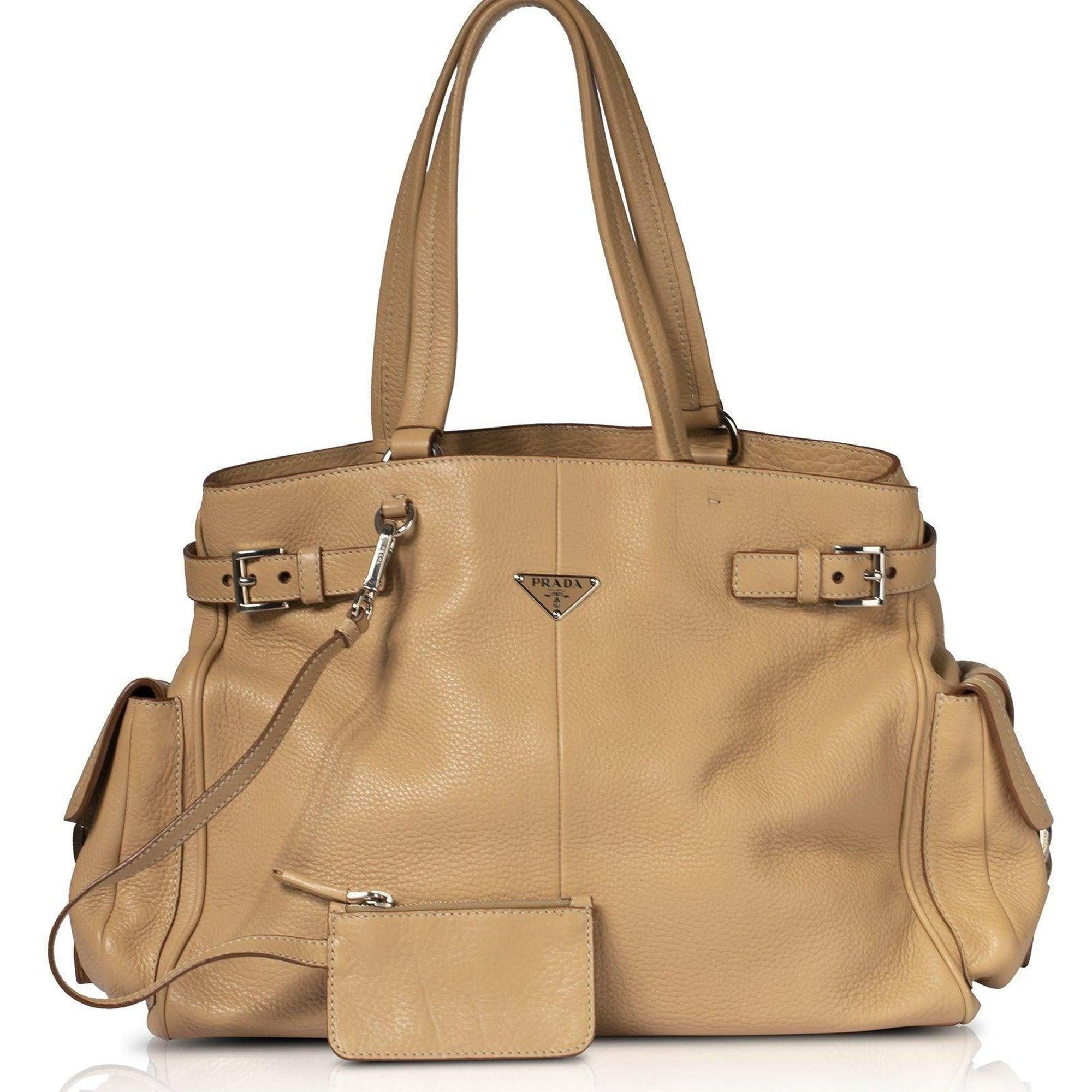 Prada Vitello Daino Side Pocket Tote