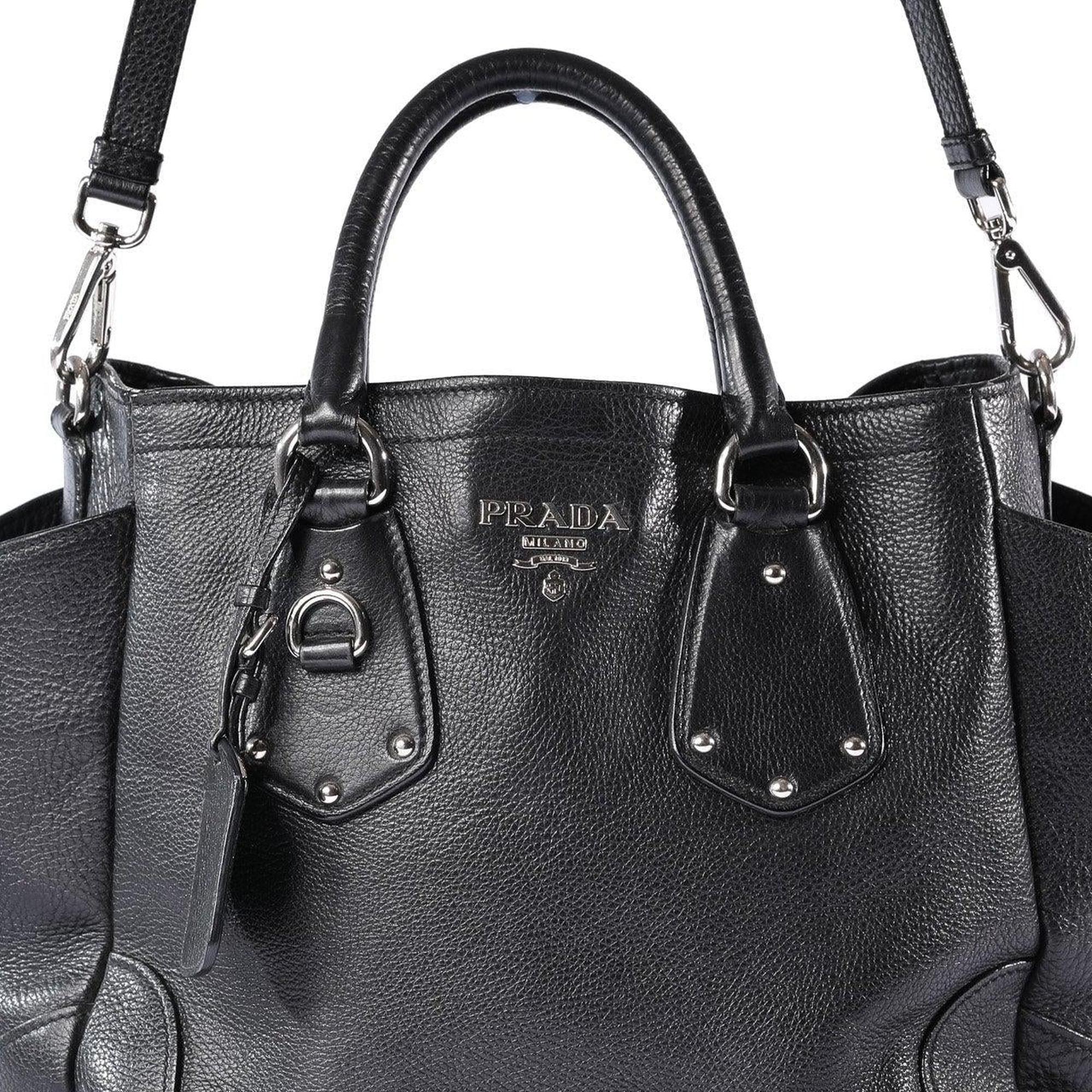 Prada Vitello Daino Side Pocket Tote