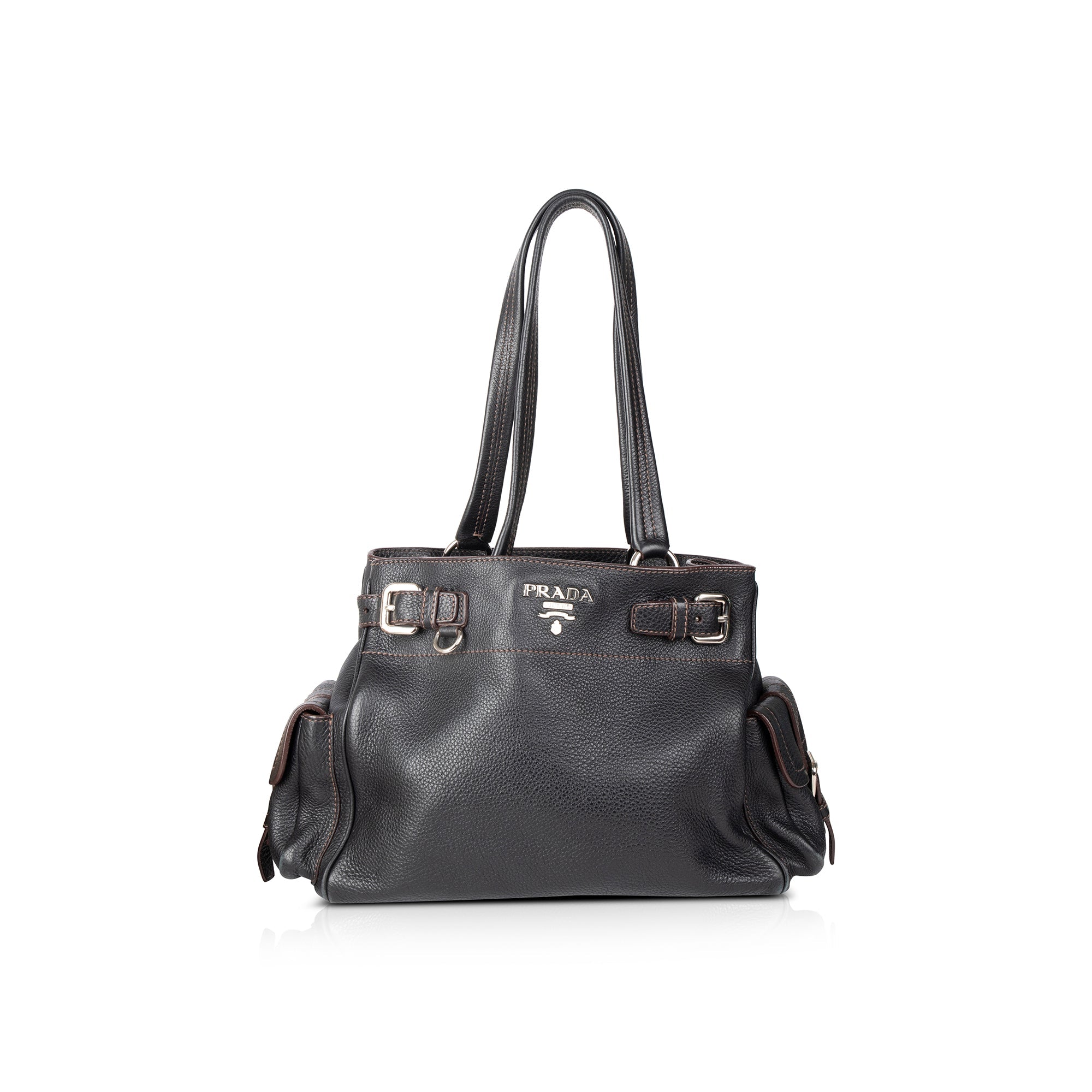 Prada Vitello Daino Side Pocket Tote