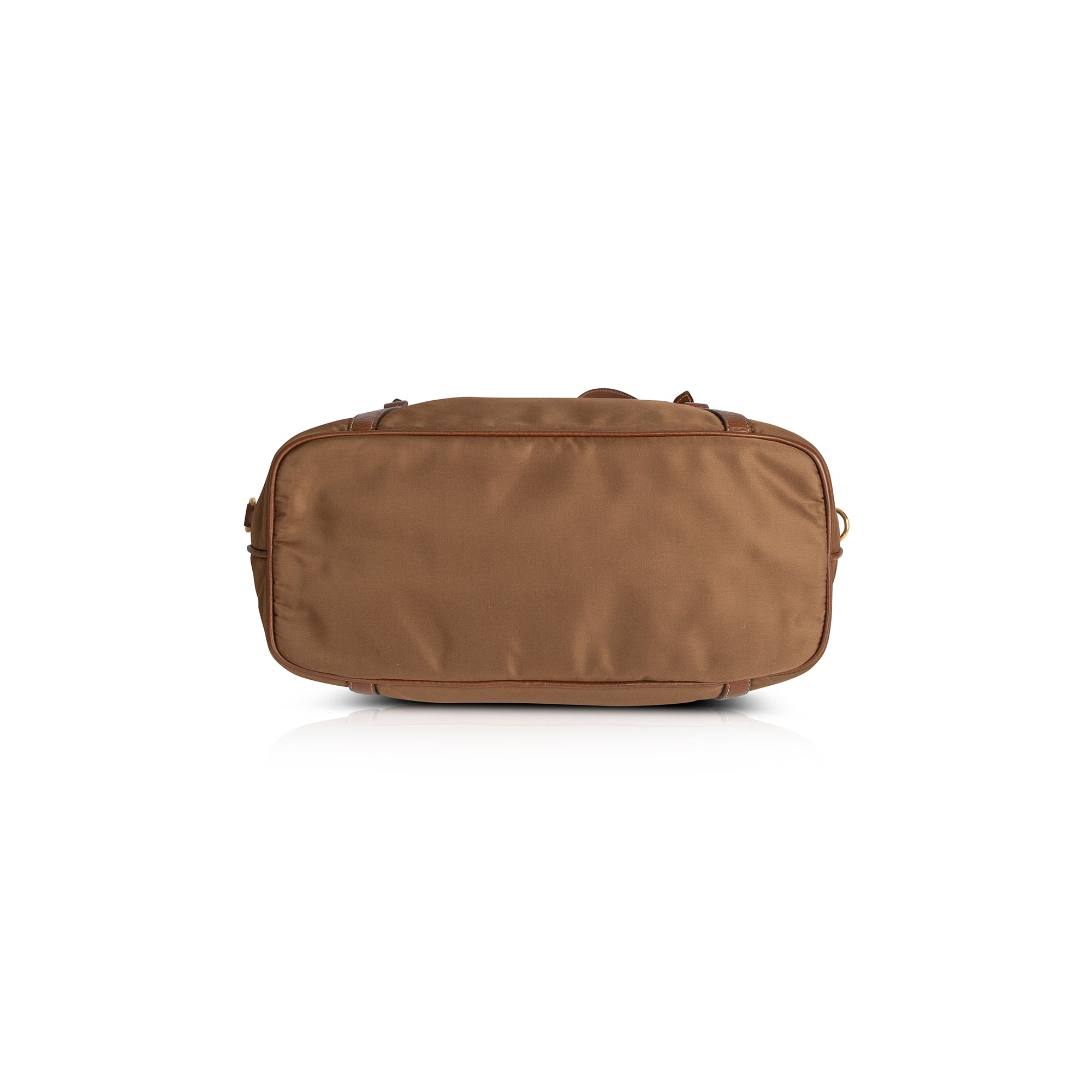 Prada Vitello Daino-Trimmed Tessuto Nylon Tote w/ Authenticity Card