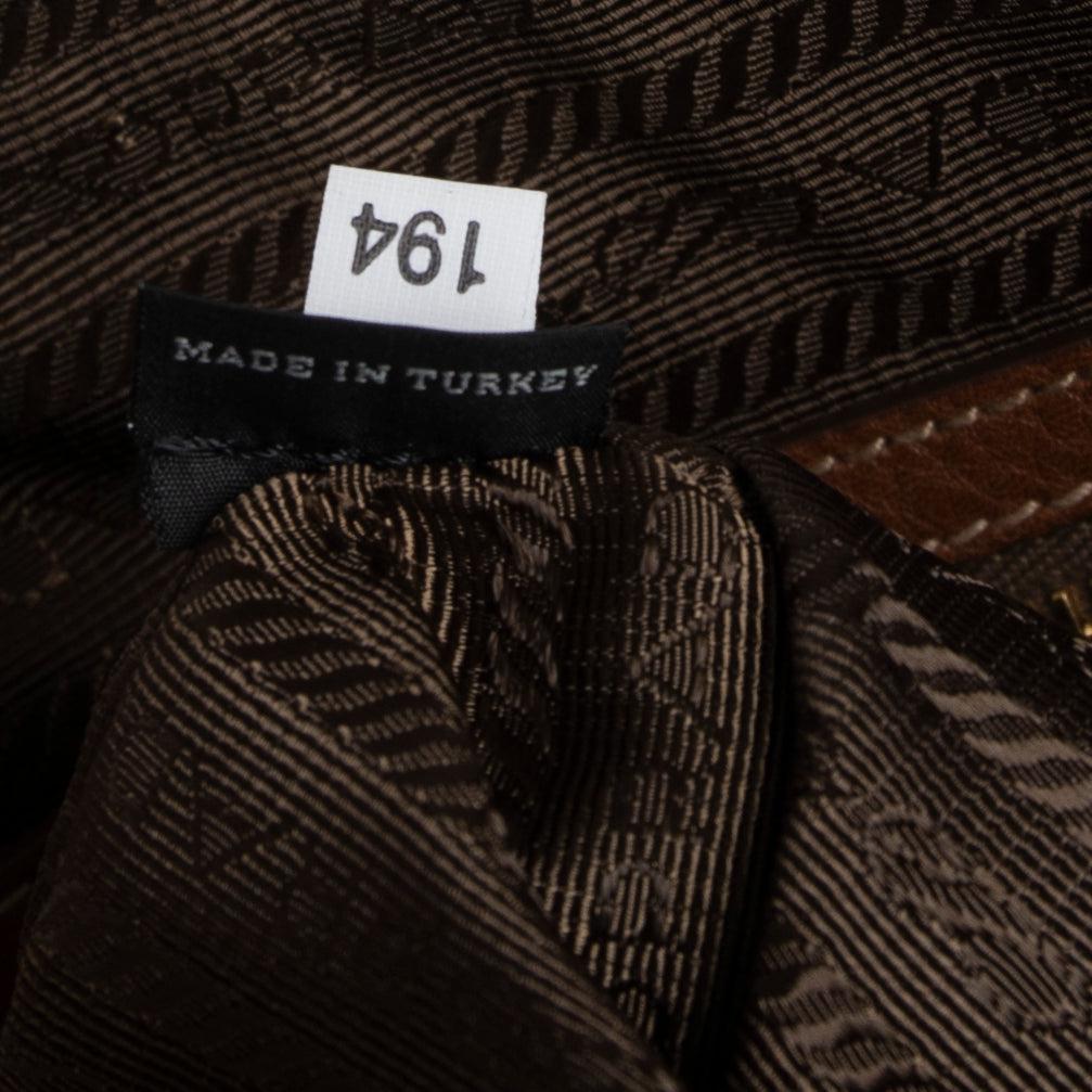 Prada Vitello Daino-Trimmed Tessuto Nylon Tote w/ Authenticity Card