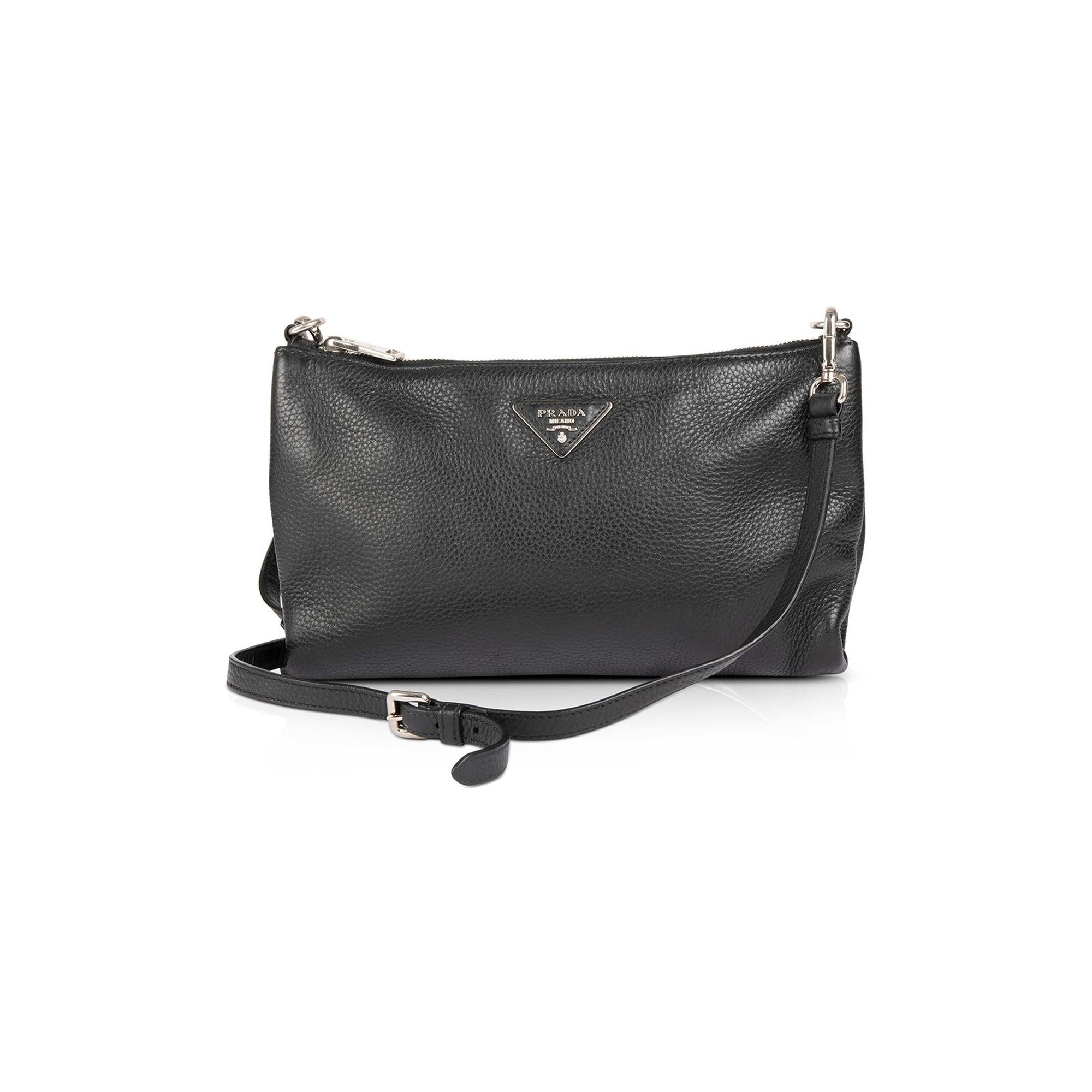 Prada Vitello Daino Zip Crossbody Bag