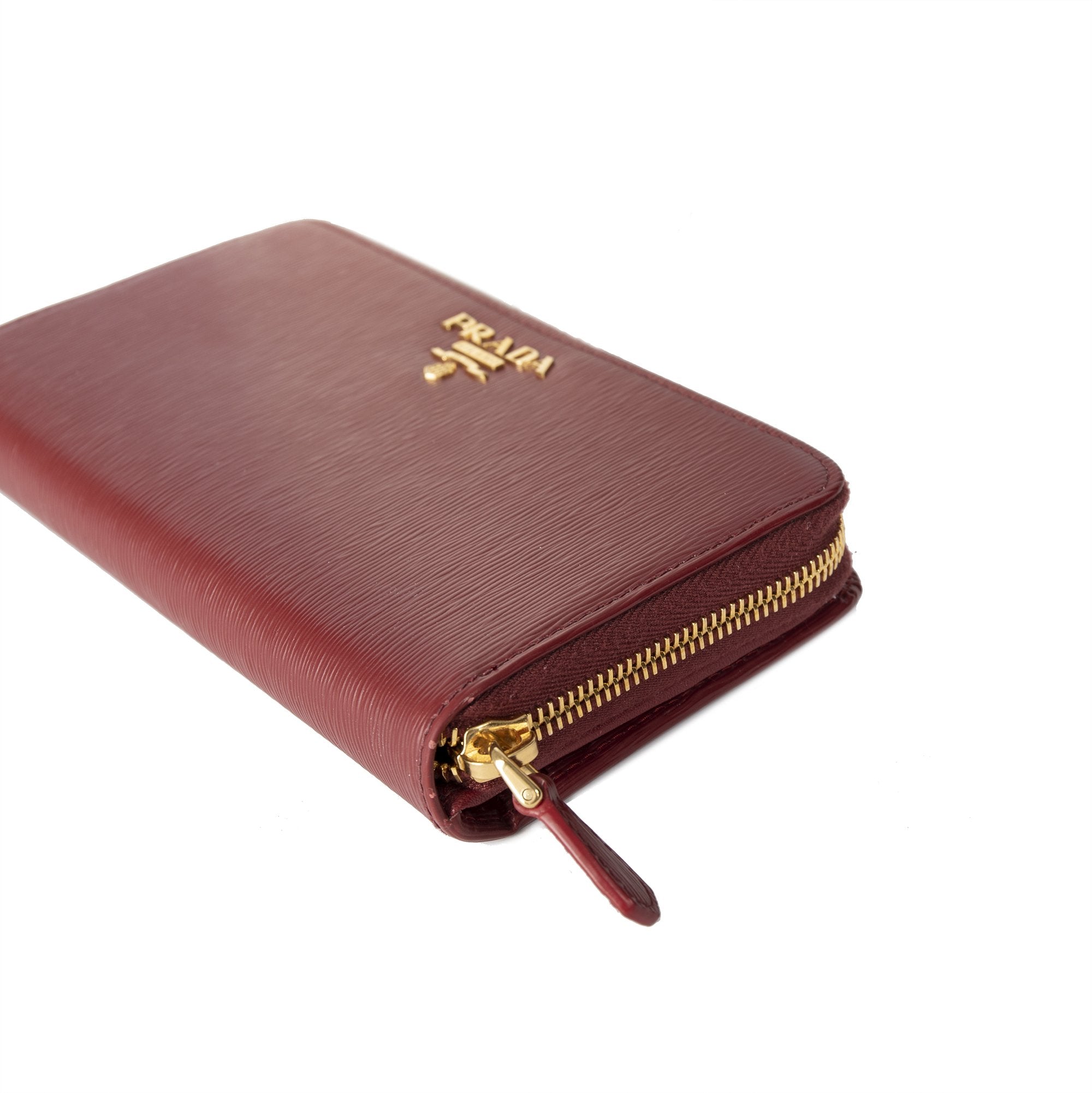 Prada Vitello Move Leather Zip Wallet w/ Box