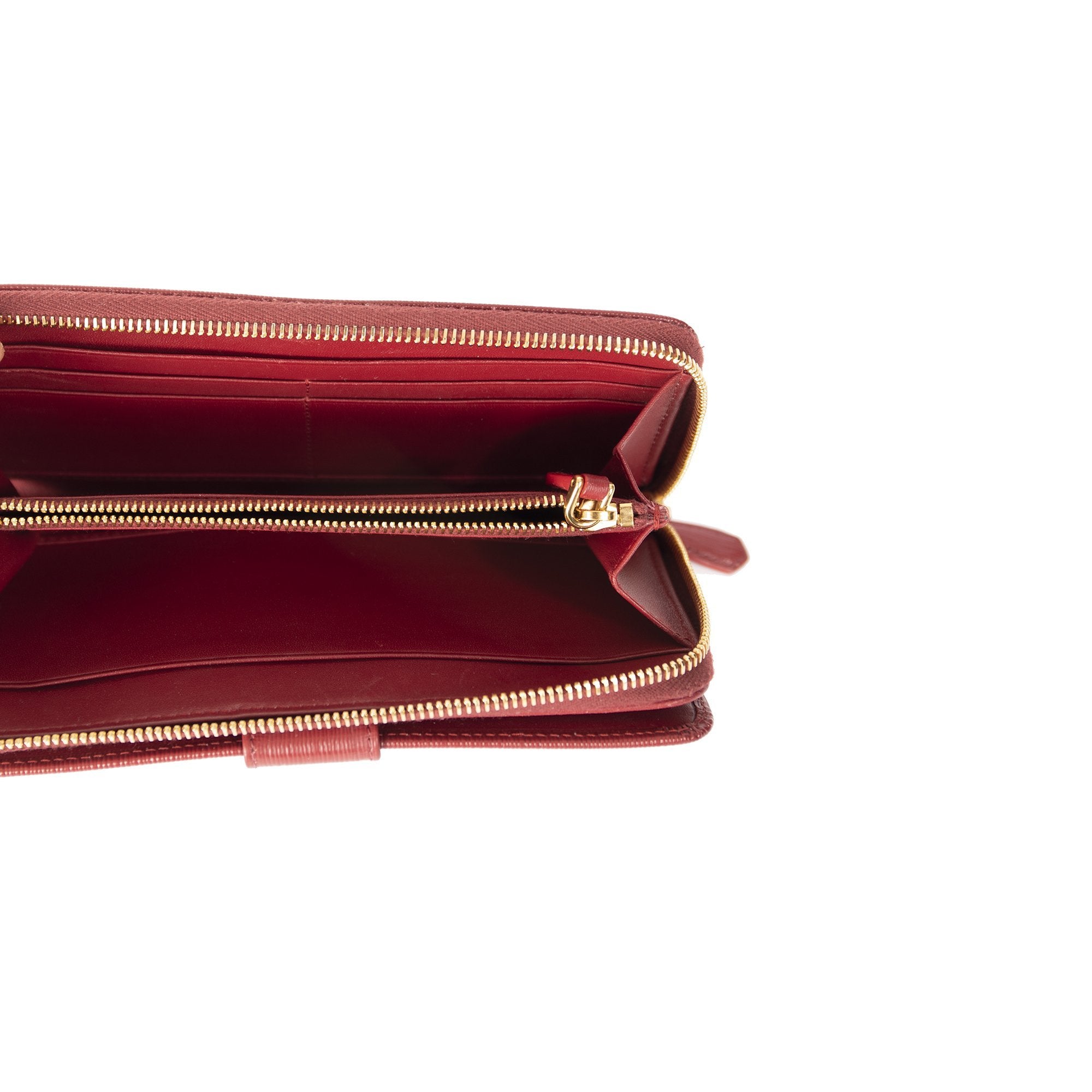 Prada Vitello Move Leather Zip Wallet w/ Box