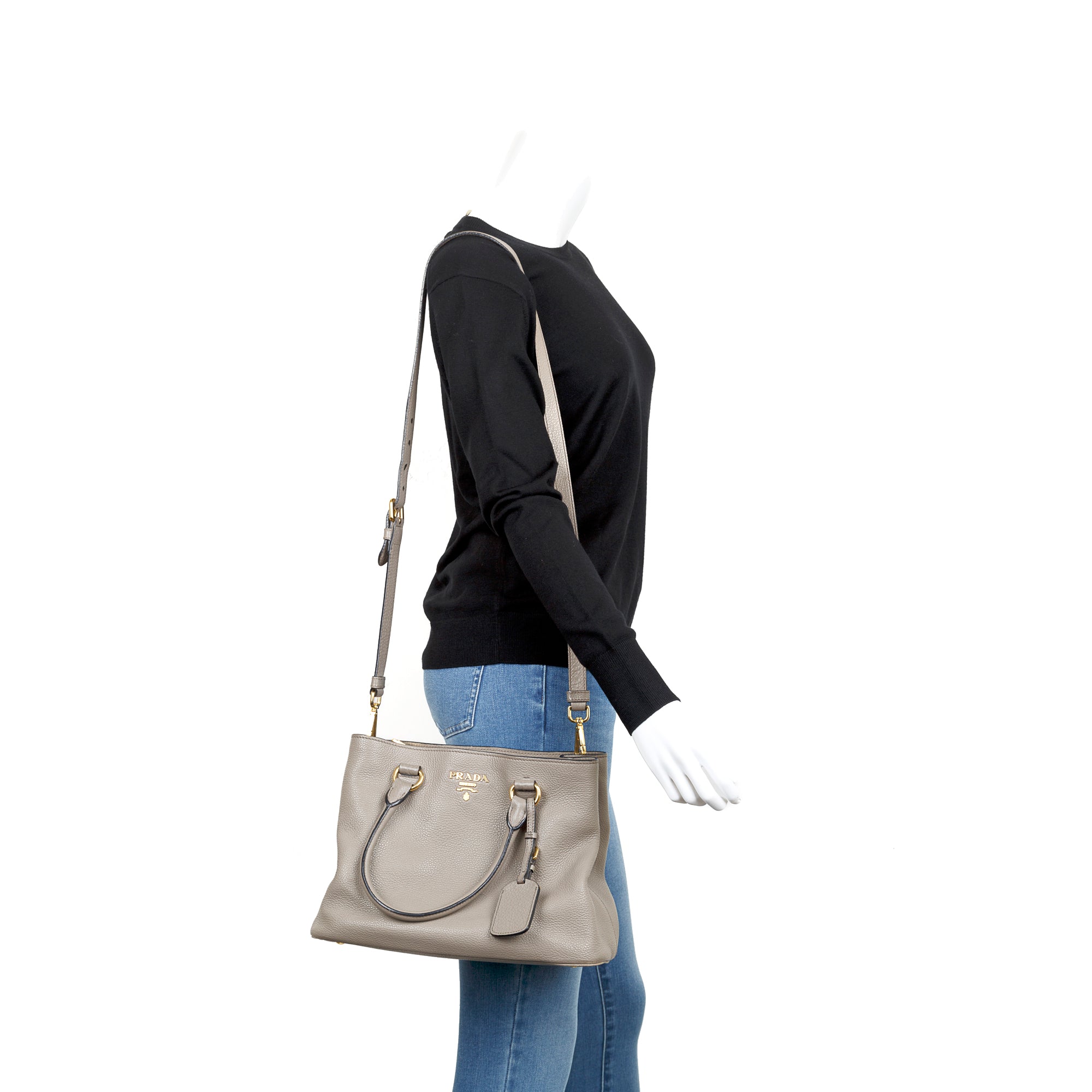Prada Vitello Phenix Tote w/ Shoulder Strap
