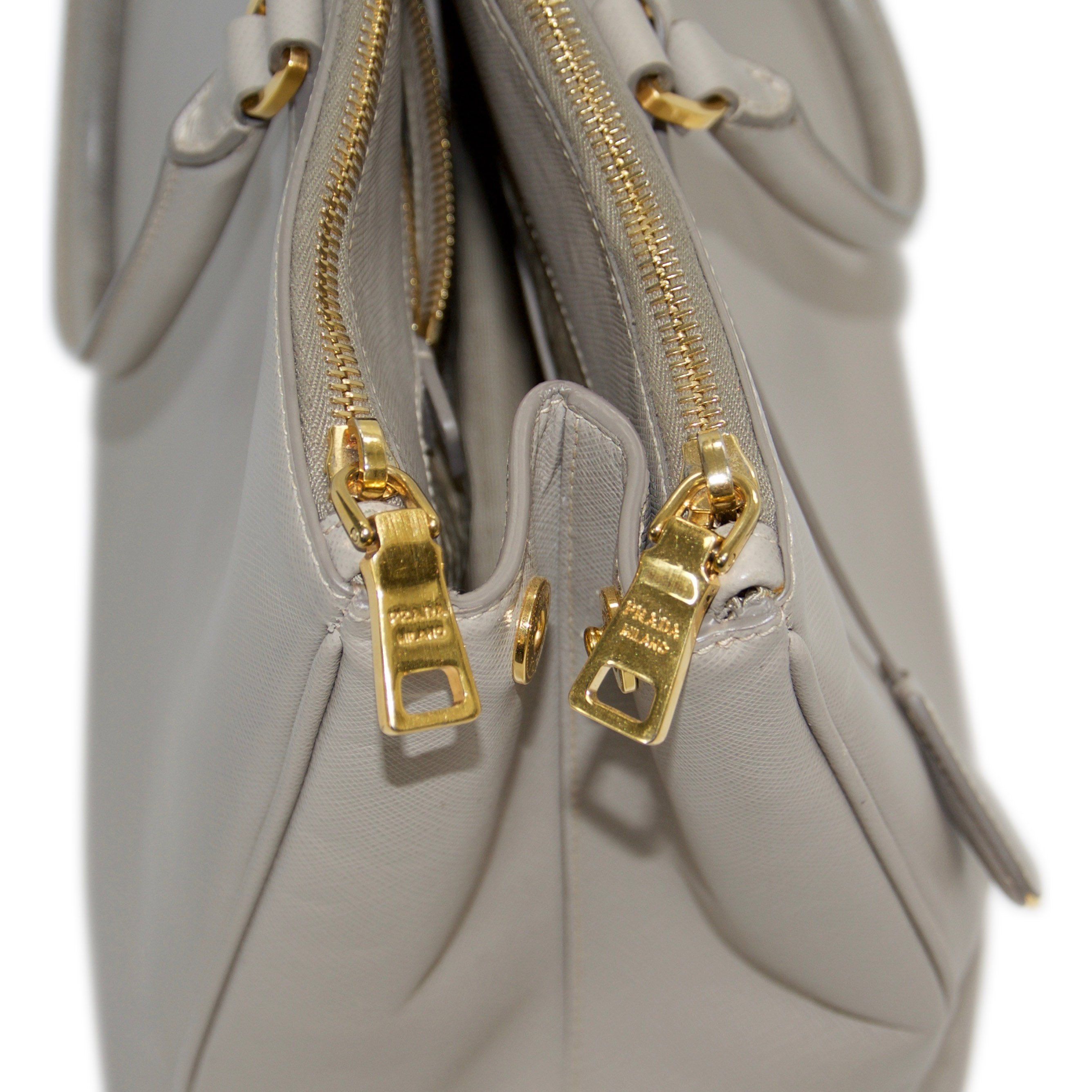 Prada XL Saffiano Lux Double Zip Tote