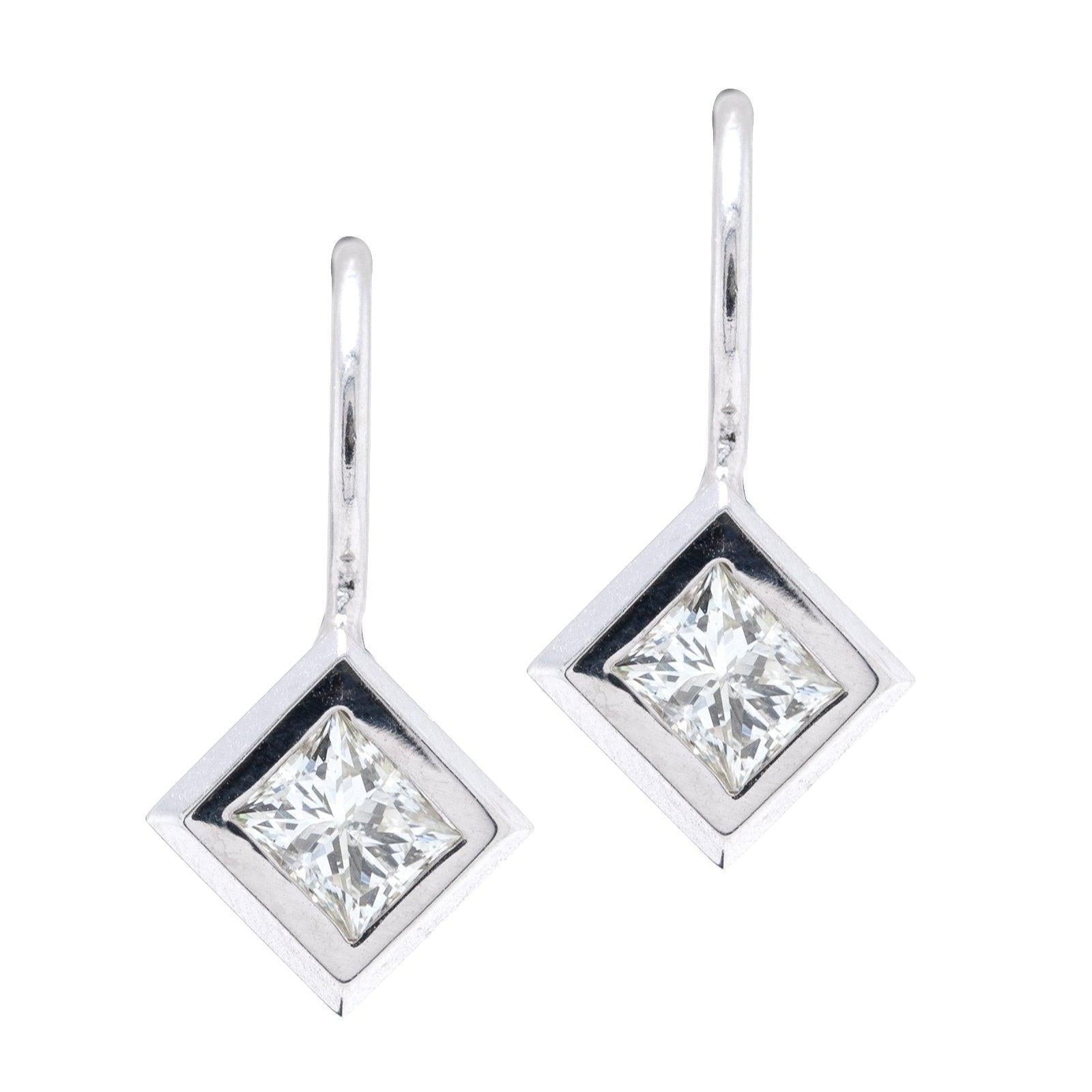 Princess Cut Diamond Solitaire Earrings