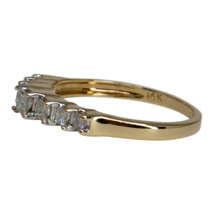 Princess Cut Diamond Step Band Ring