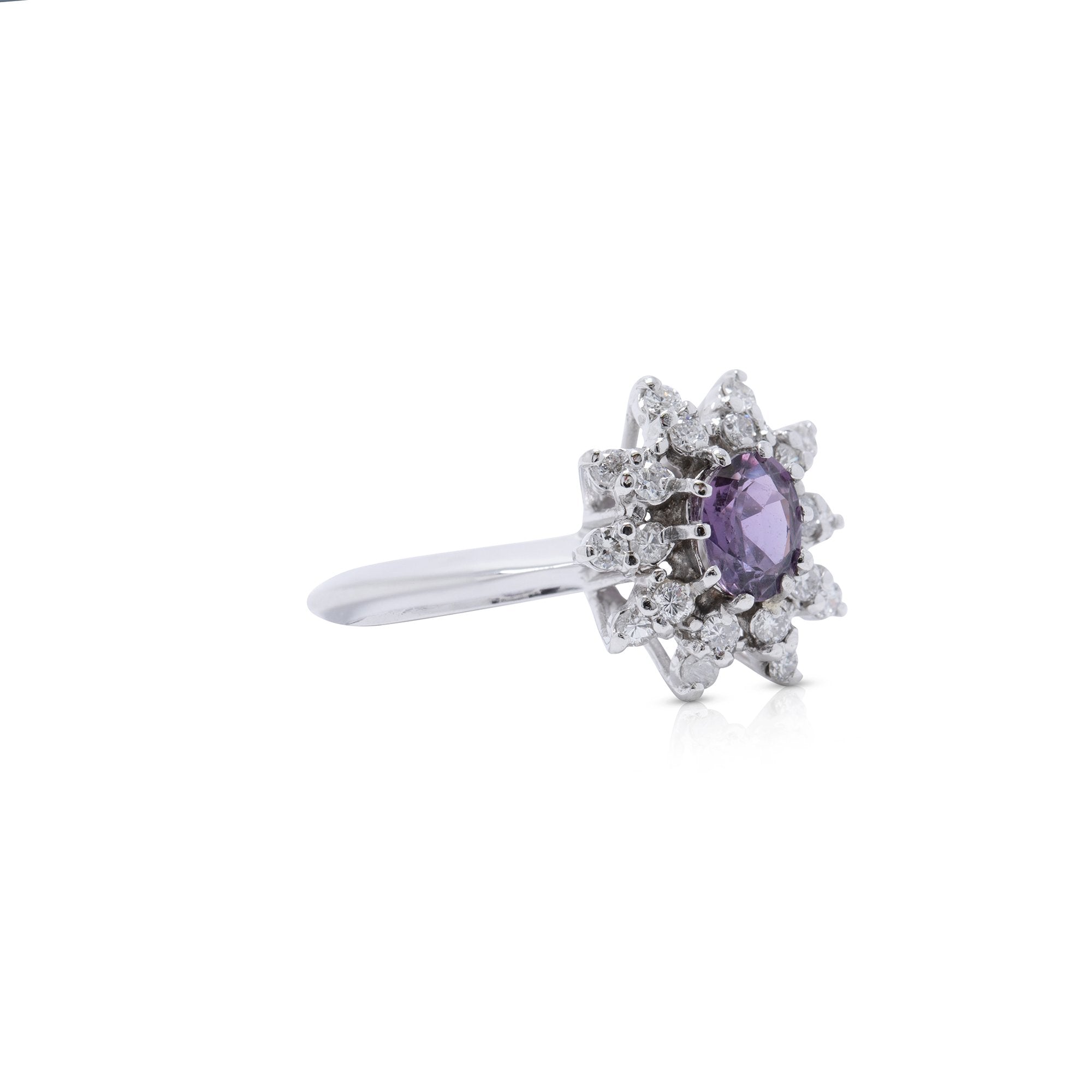 Purple Sapphire and Diamond Cocktail Ring