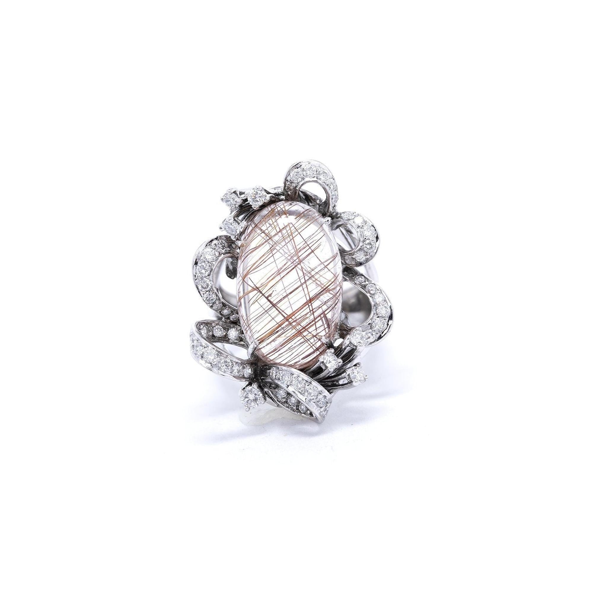 Quartz & Diamond Cocktail Ring