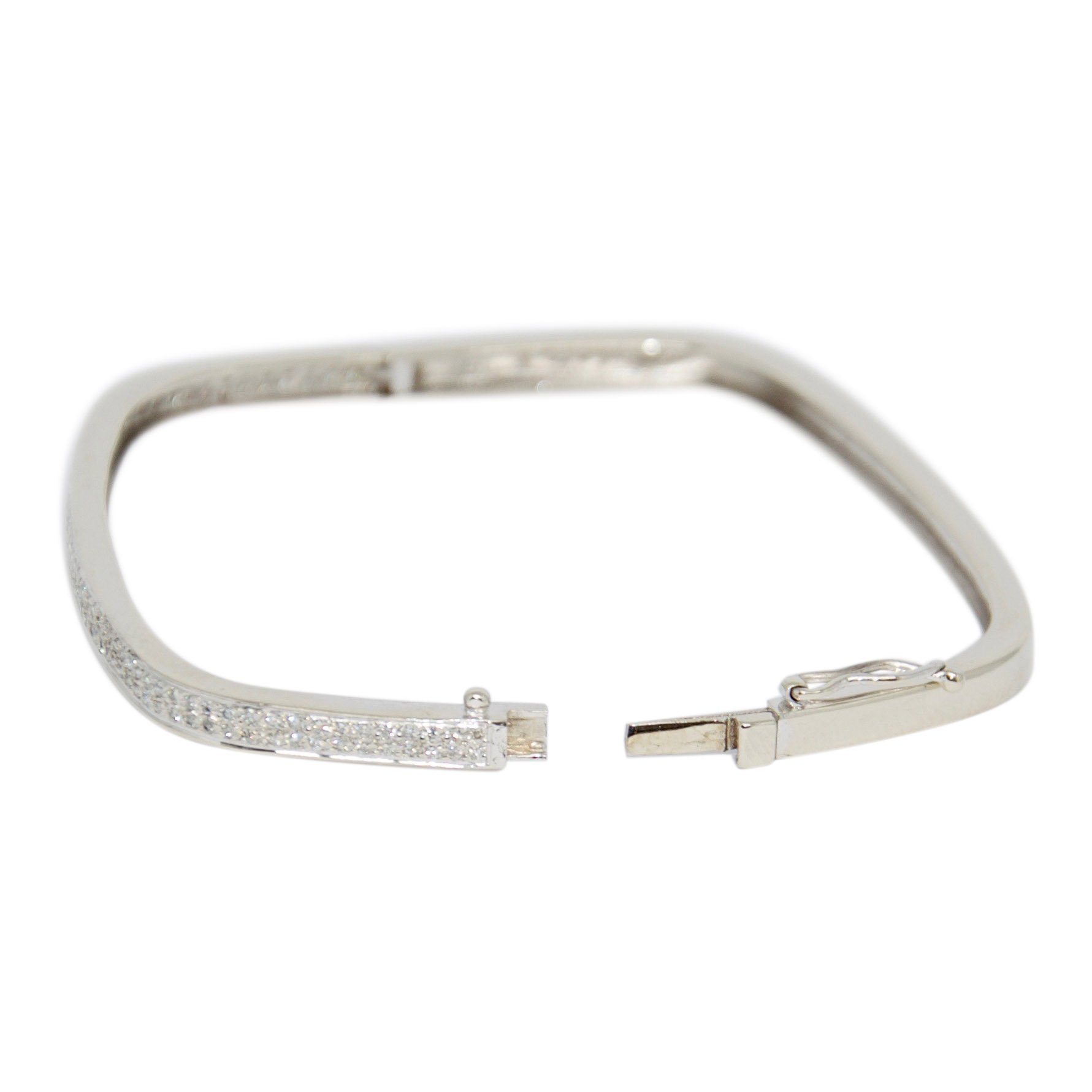 Rectangular Shaped Diamond Bangle Bracelet