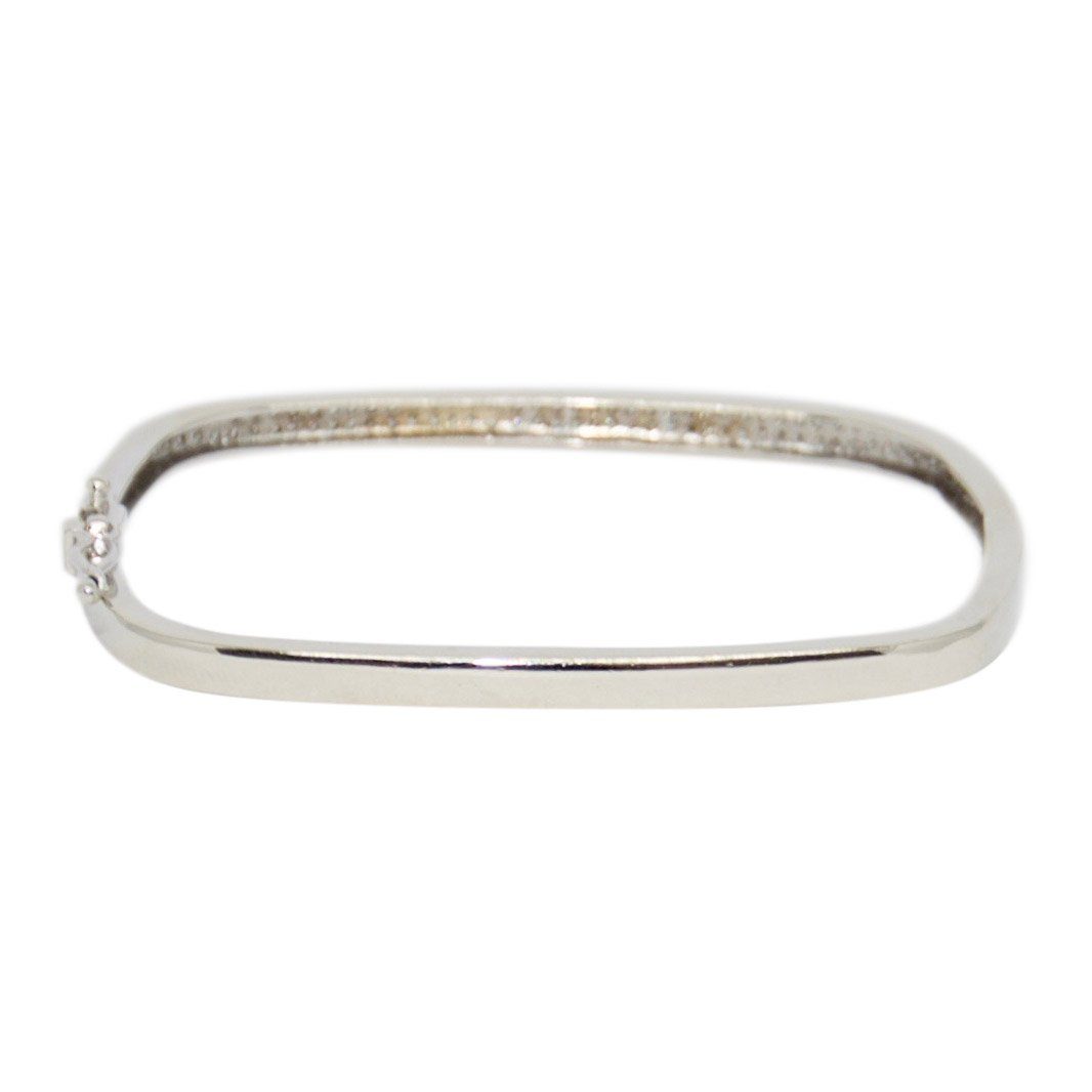 Rectangular Shaped Diamond Bangle Bracelet