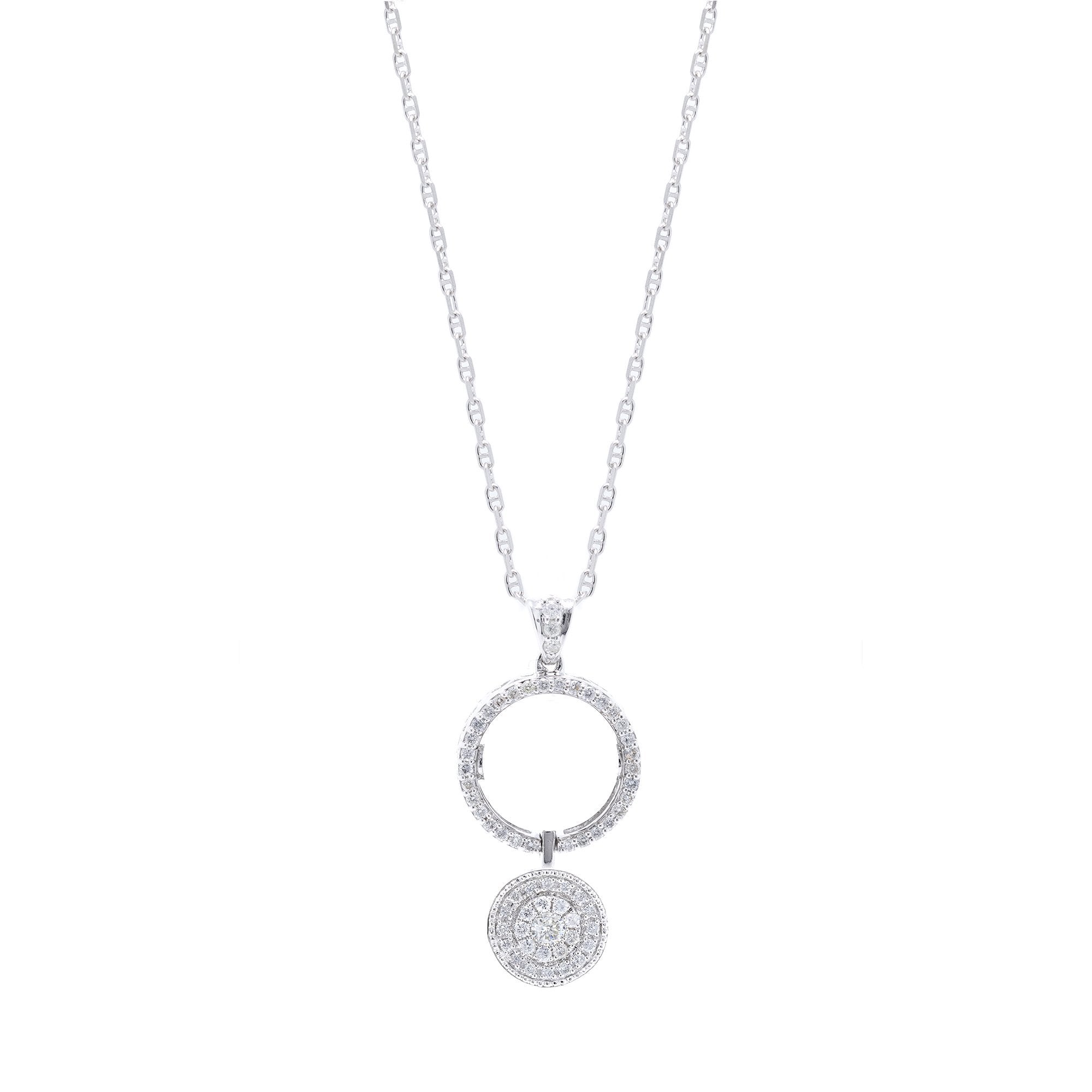 Reversible Diamond Pendant Necklace