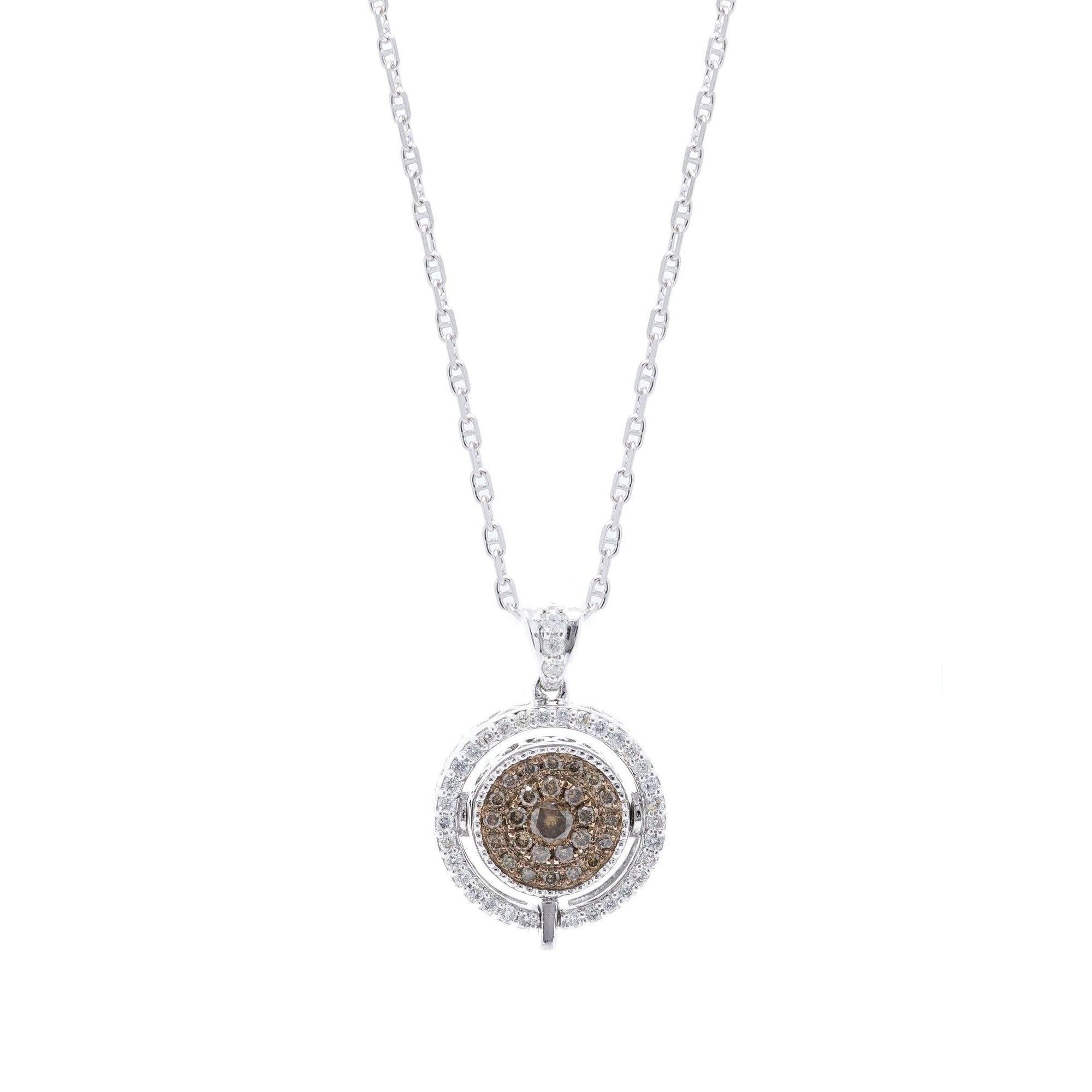 Reversible Diamond Pendant Necklace