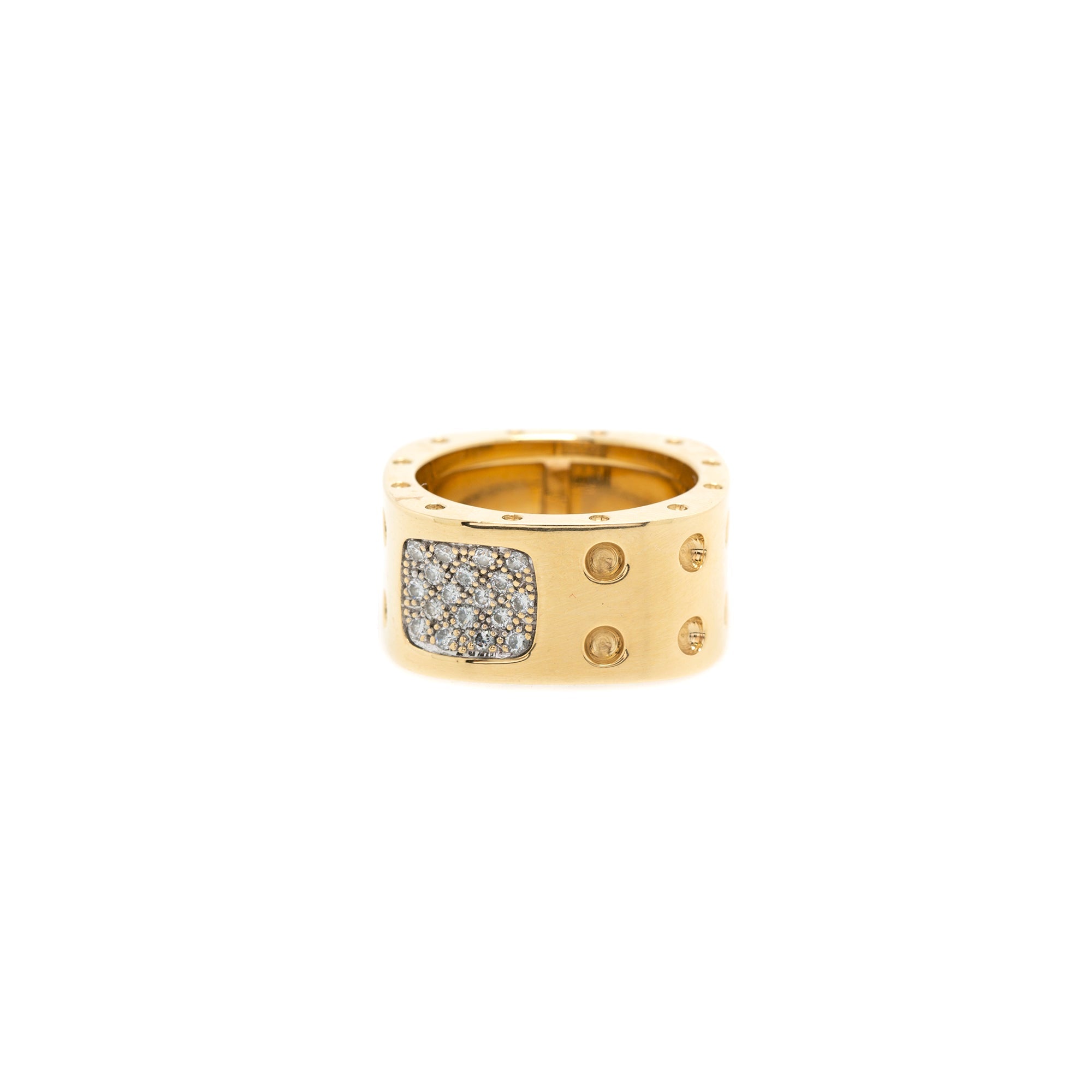 Roberto Coin 18k Yellow Gold Diamond Pois Moi Two-Row Rigid Band Ring