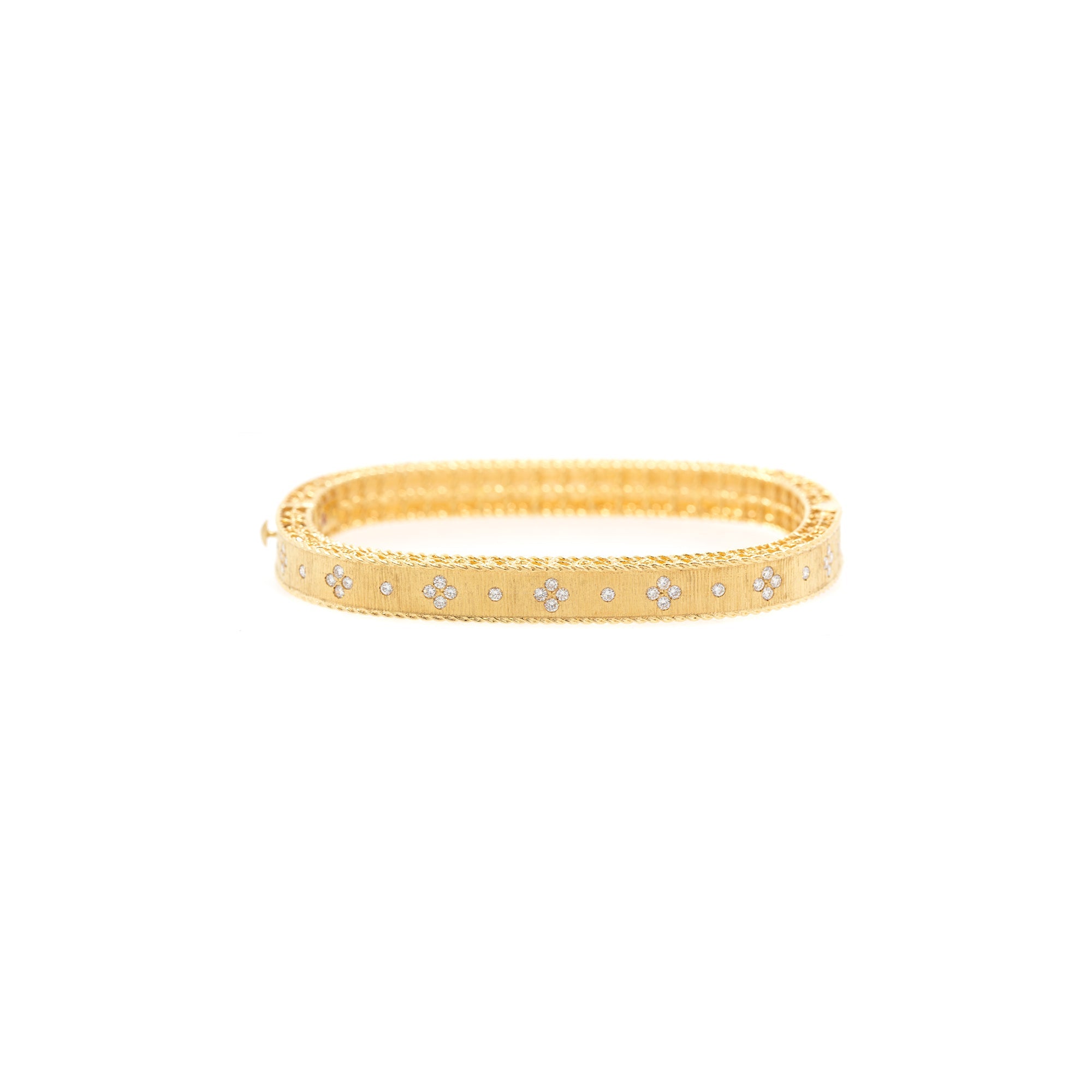 Roberto Coin 18k Yellow Gold Diamond Princess Bangle