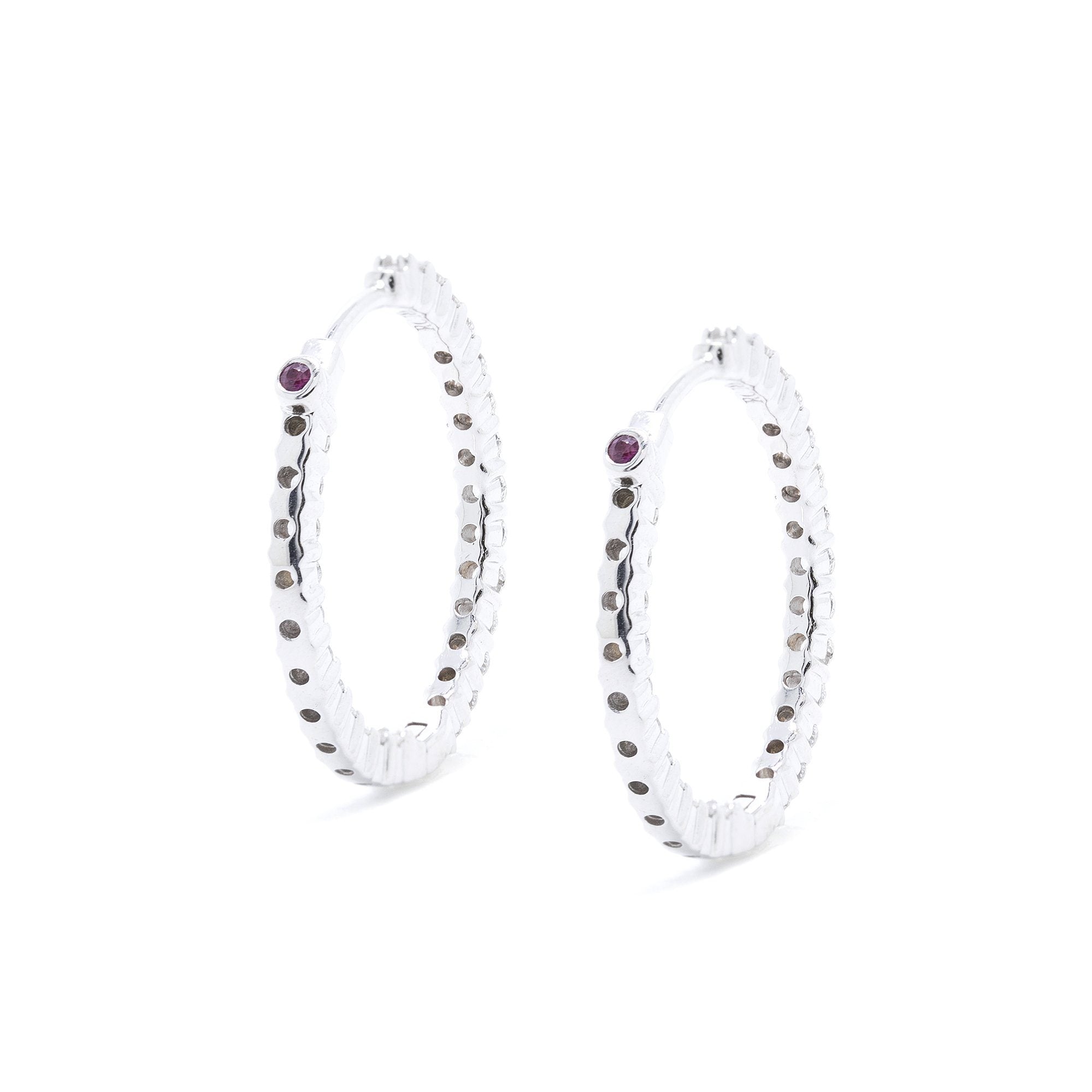 Roberto Coin XSmall Inside Outside Diamond Hoop Earrings
