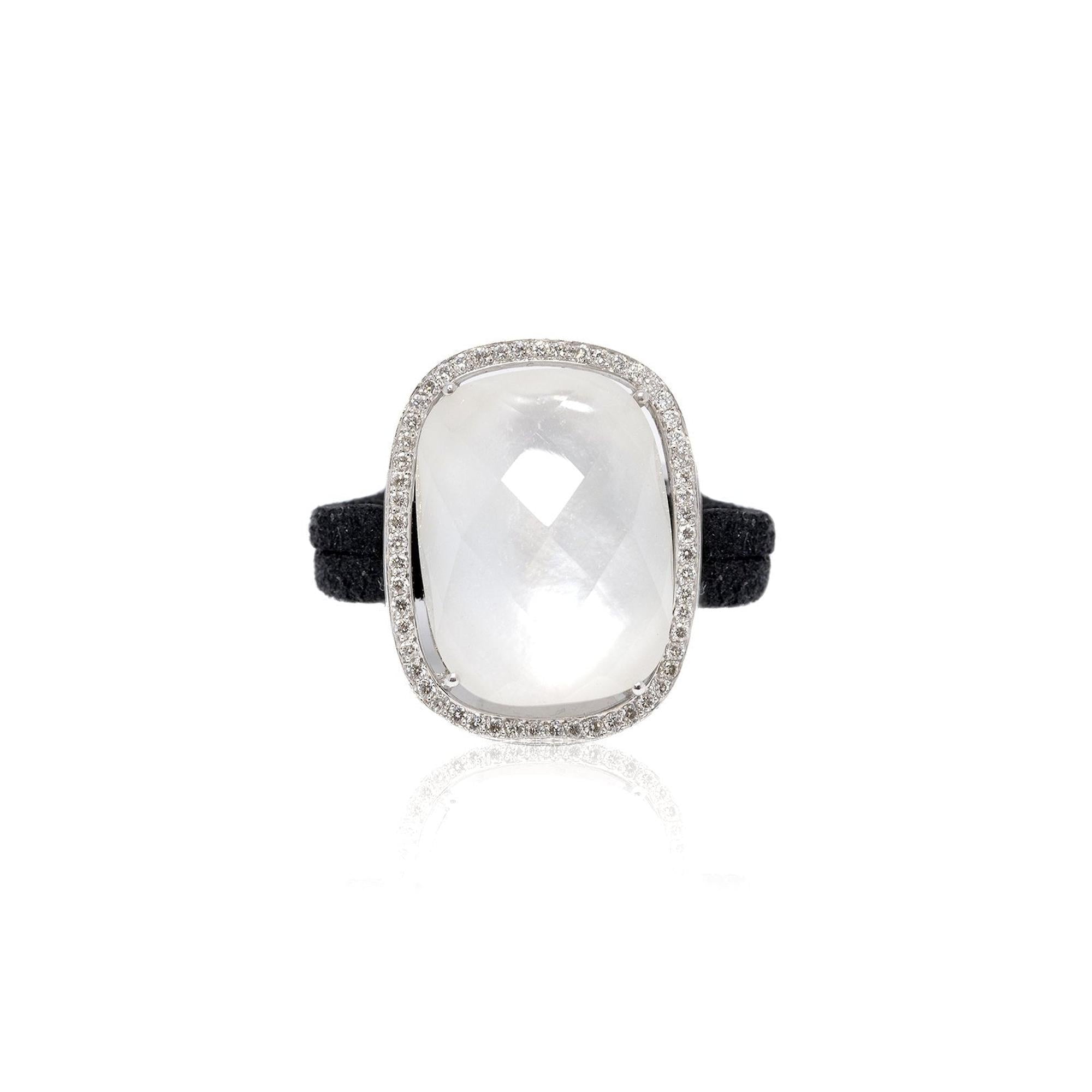 Rock Crystal & Diamond Ring