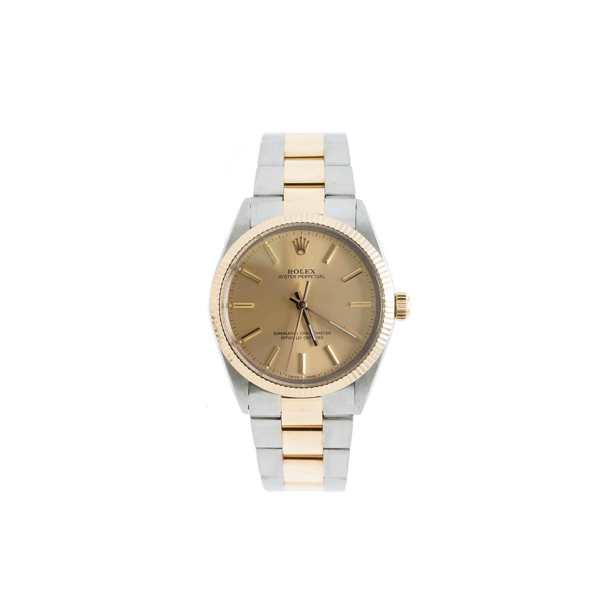 Rolex Two-Tone Oyster Perpetual 34 mm Watch w/ Box & Papers