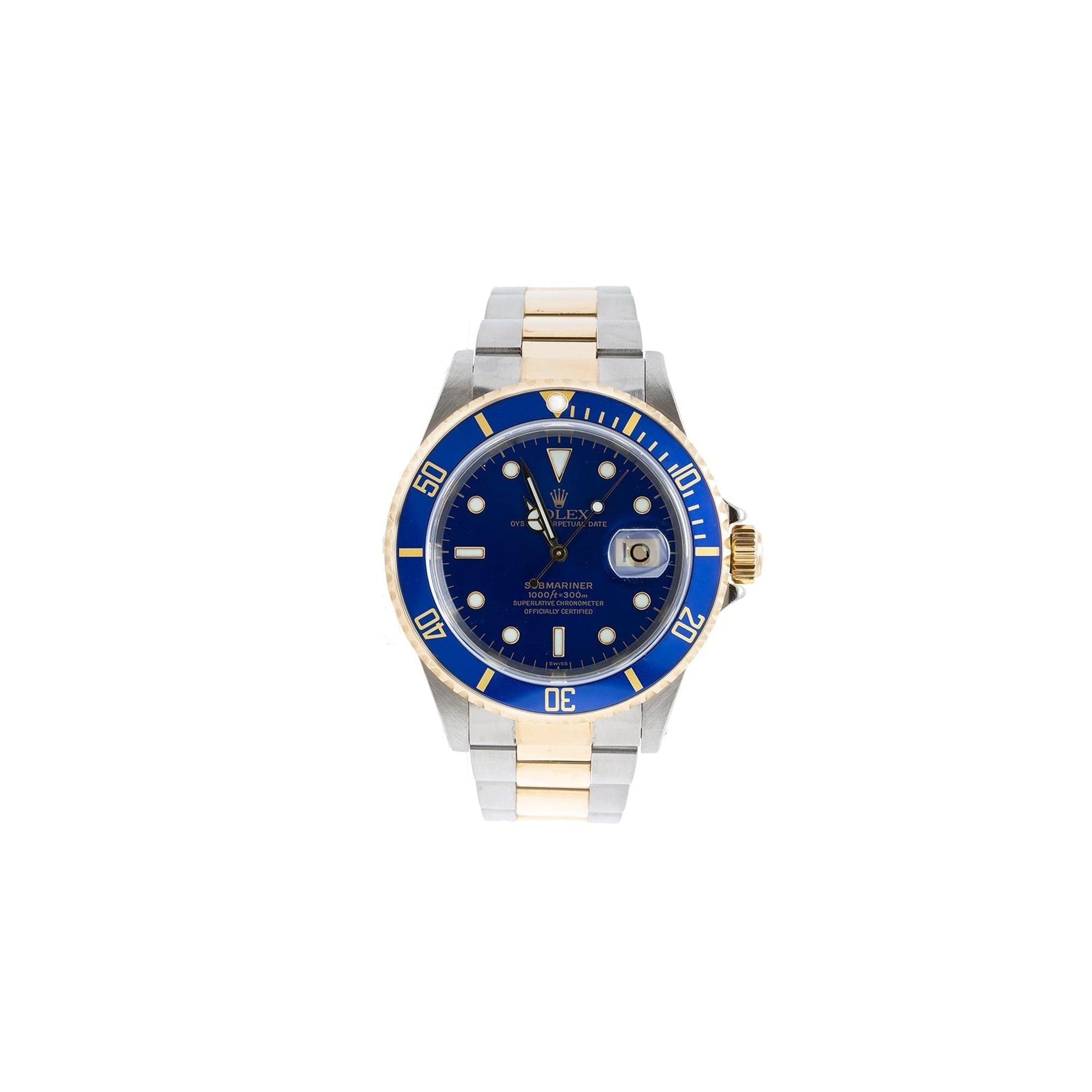 Rolex Two-Tone Submariner Watch w/ Box & Papers