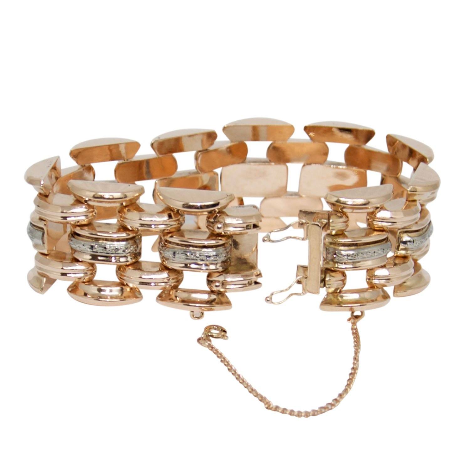 Rose Gold Retro Wide Bracelet