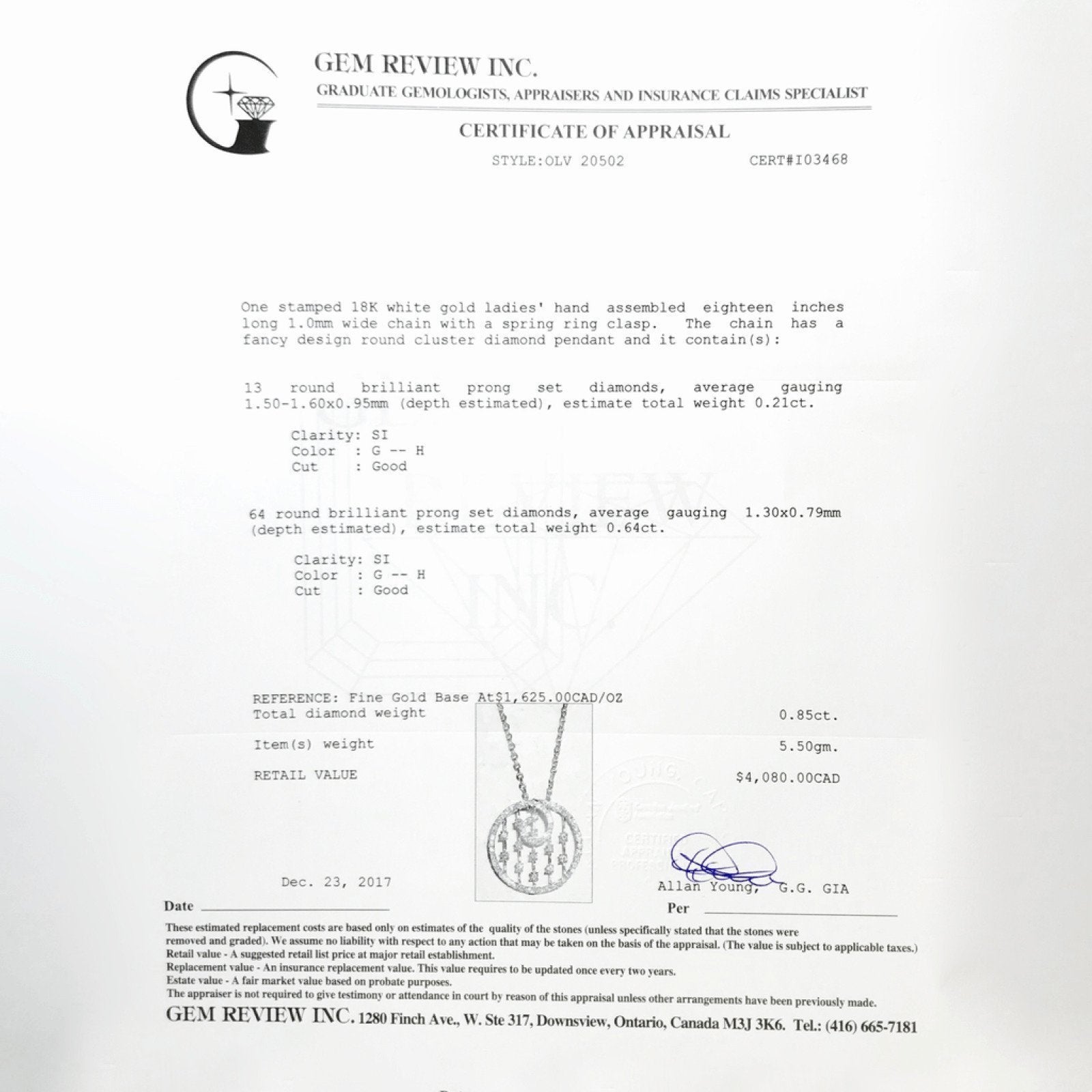 Round Diamond Cluster Pendant Necklace