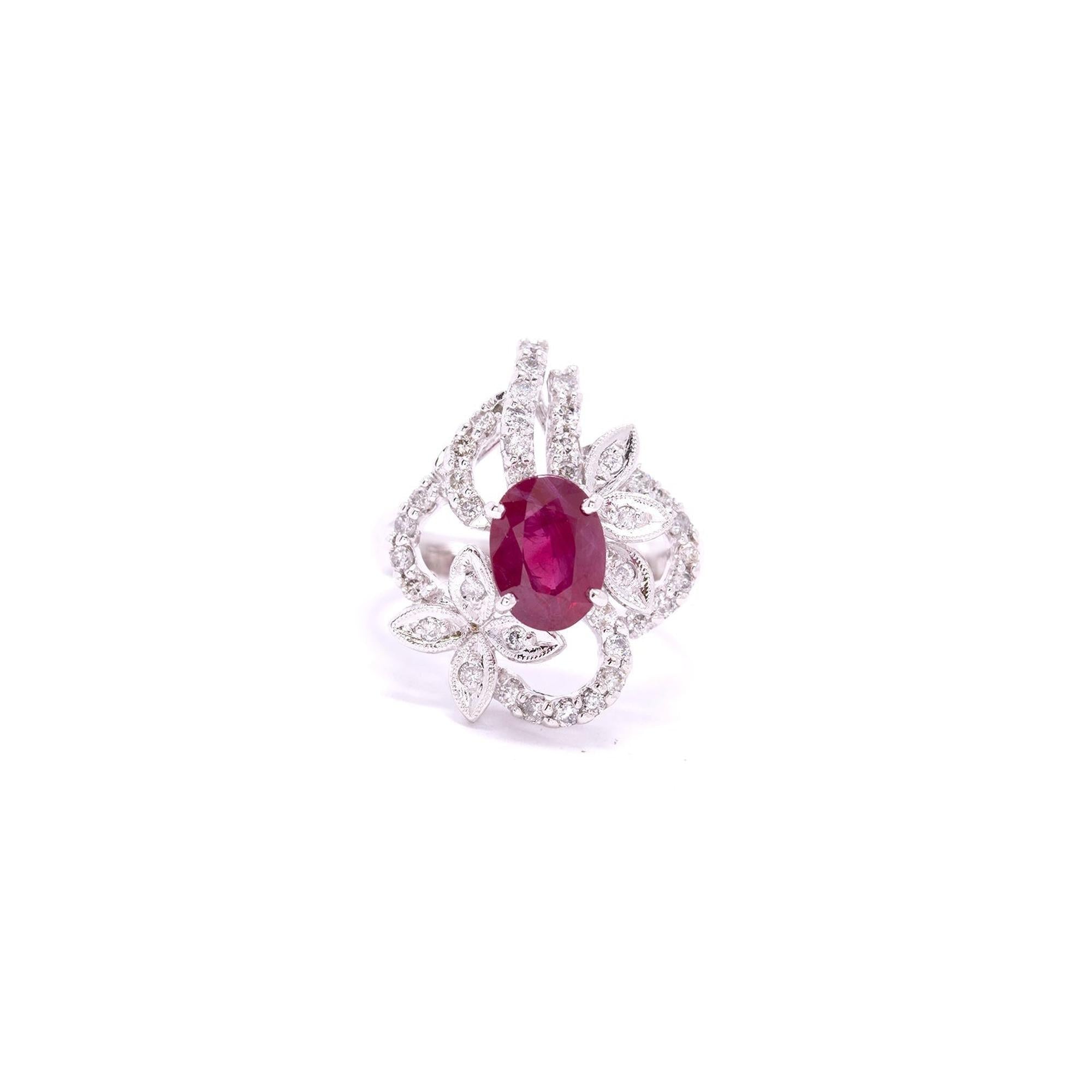 Ruby & Diamond Cocktail Ring
