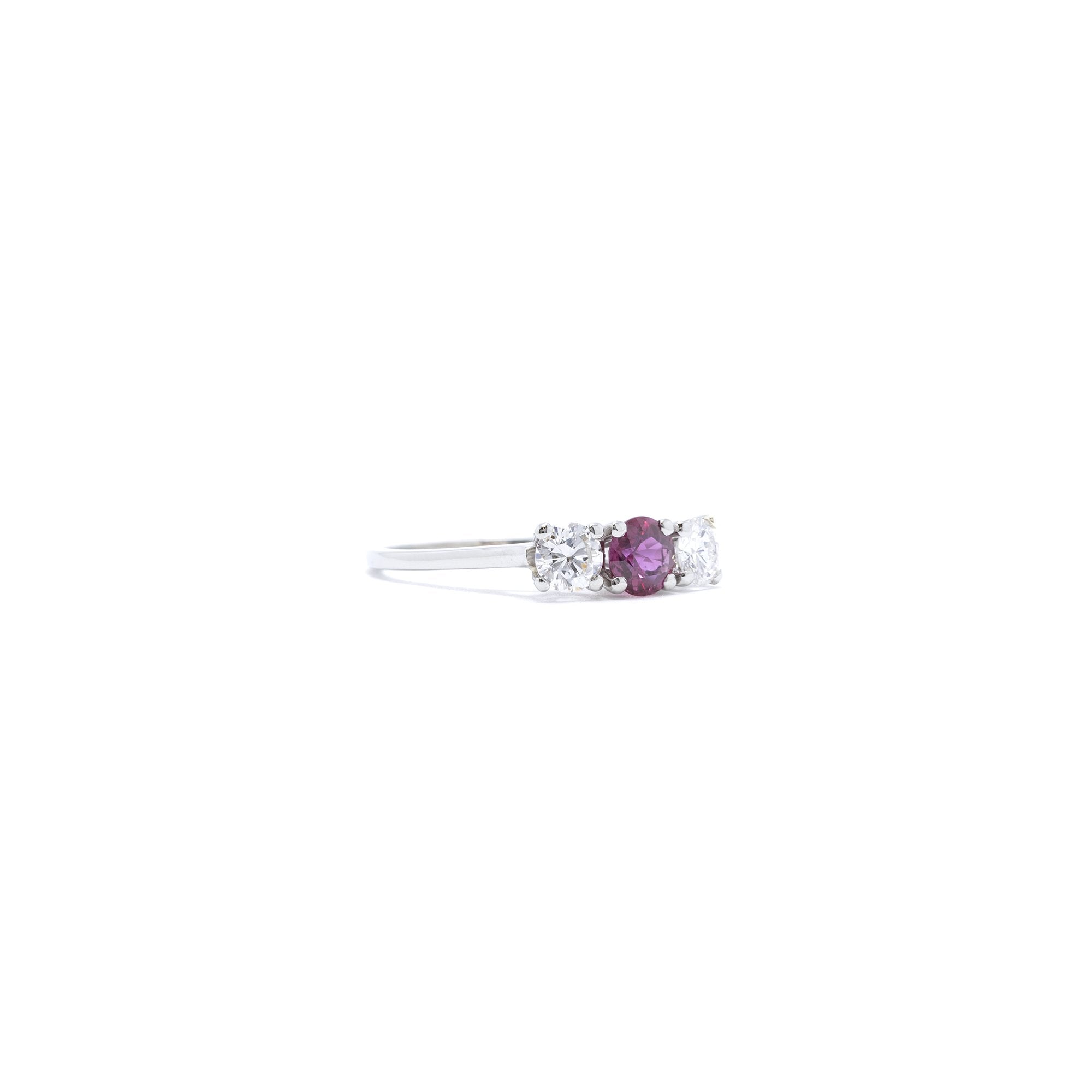 Ruby & Diamond Three Stone Ring