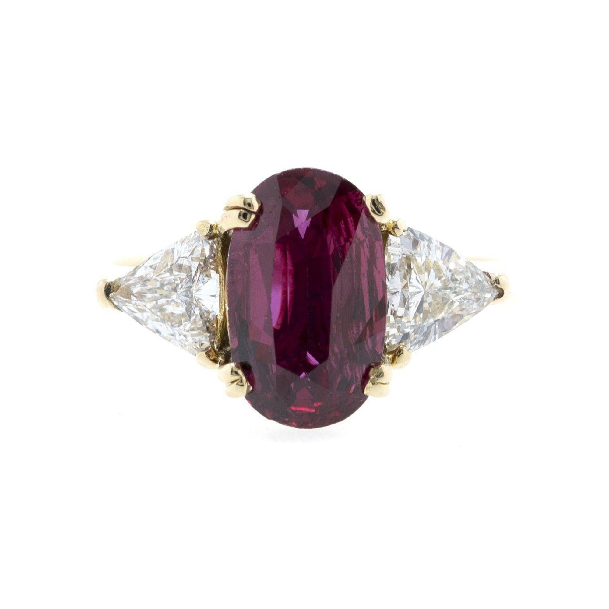 Ruby & Diamond Three Stone Ring