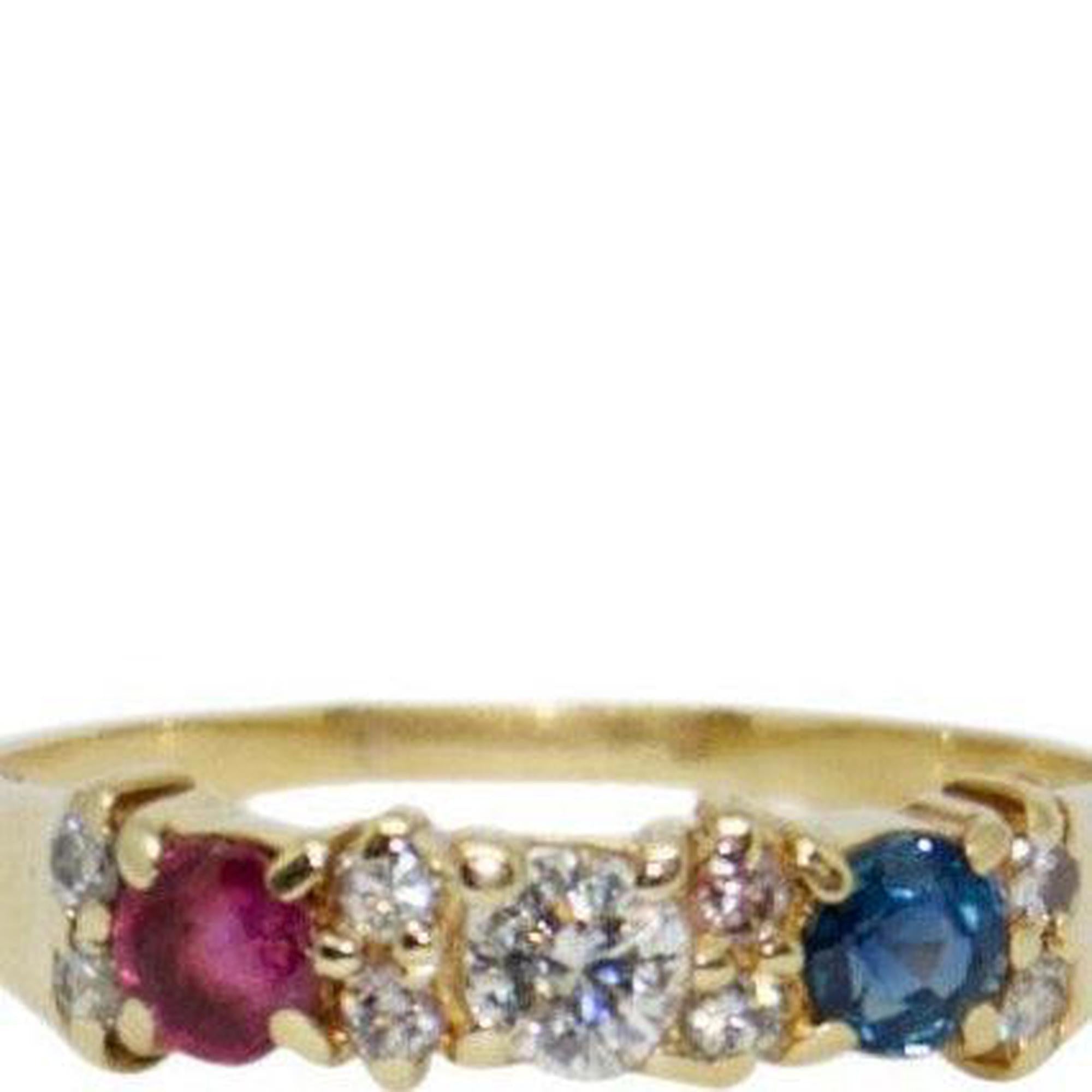 Ruby, Sapphire, and Diamond Cocktail Ring