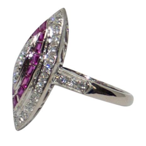 Ruby and Diamond Cocktail Ring