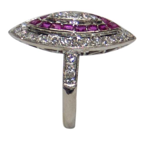 Ruby and Diamond Cocktail Ring