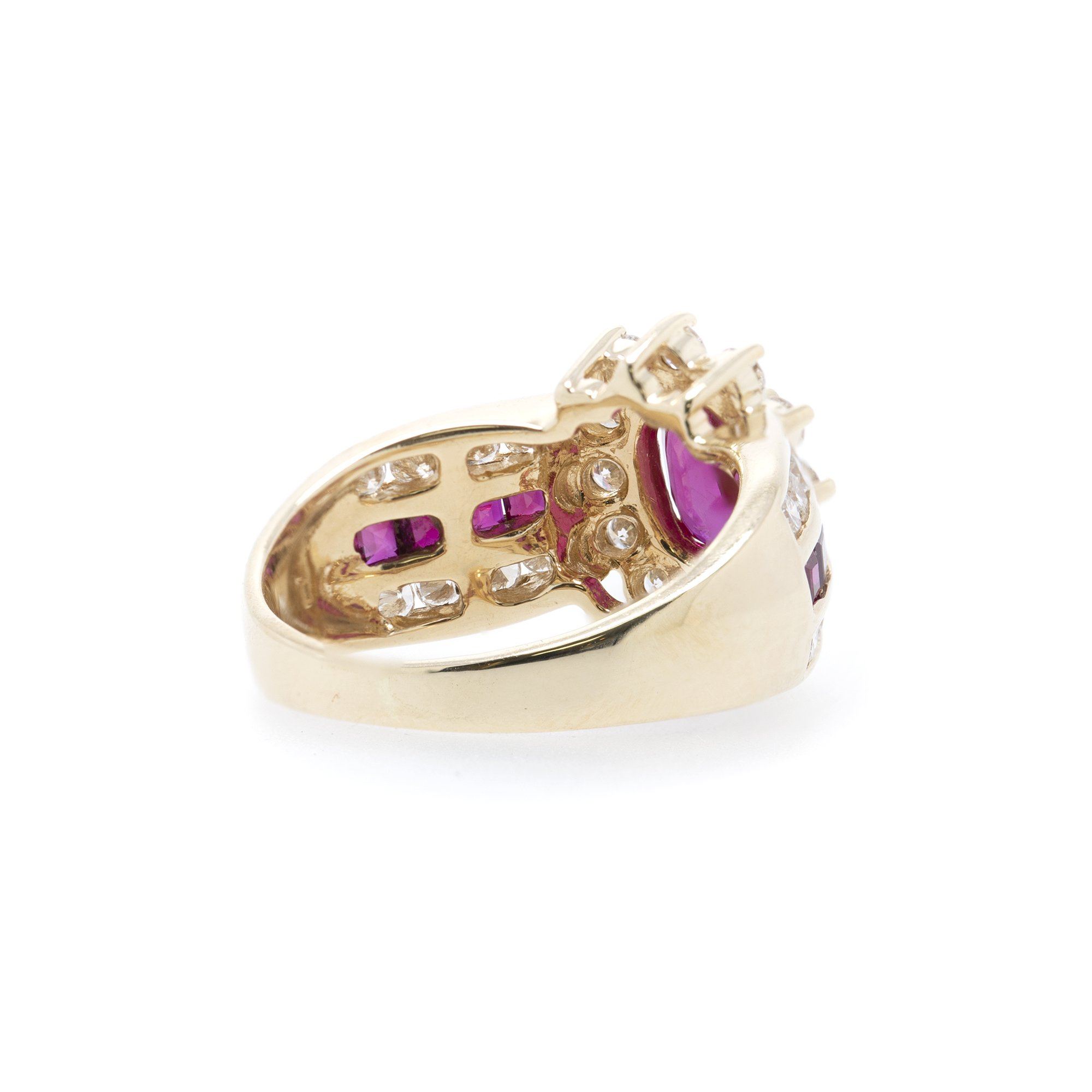 Ruby and Diamond Cocktail Ring