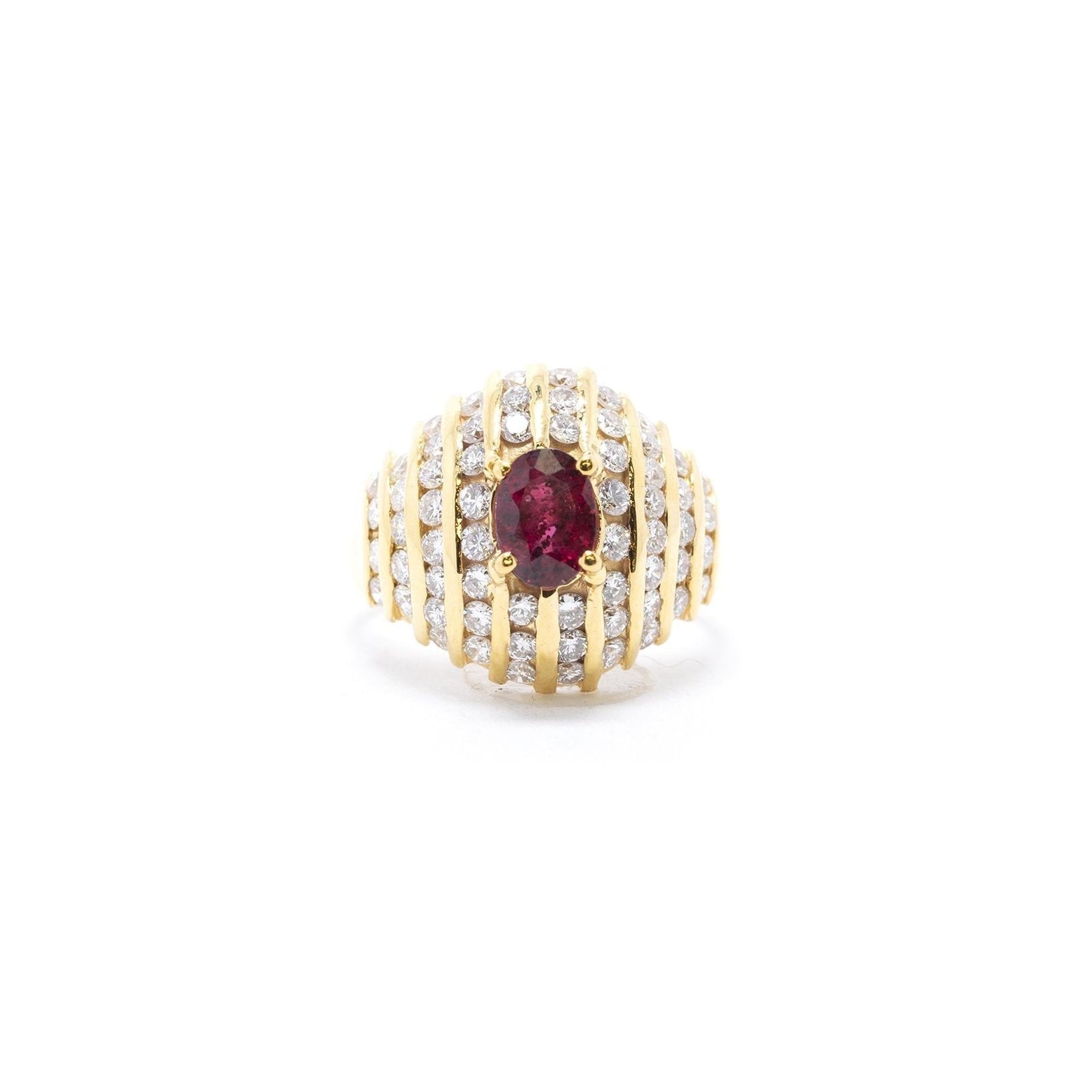 Ruby and Diamond Cocktail Ring