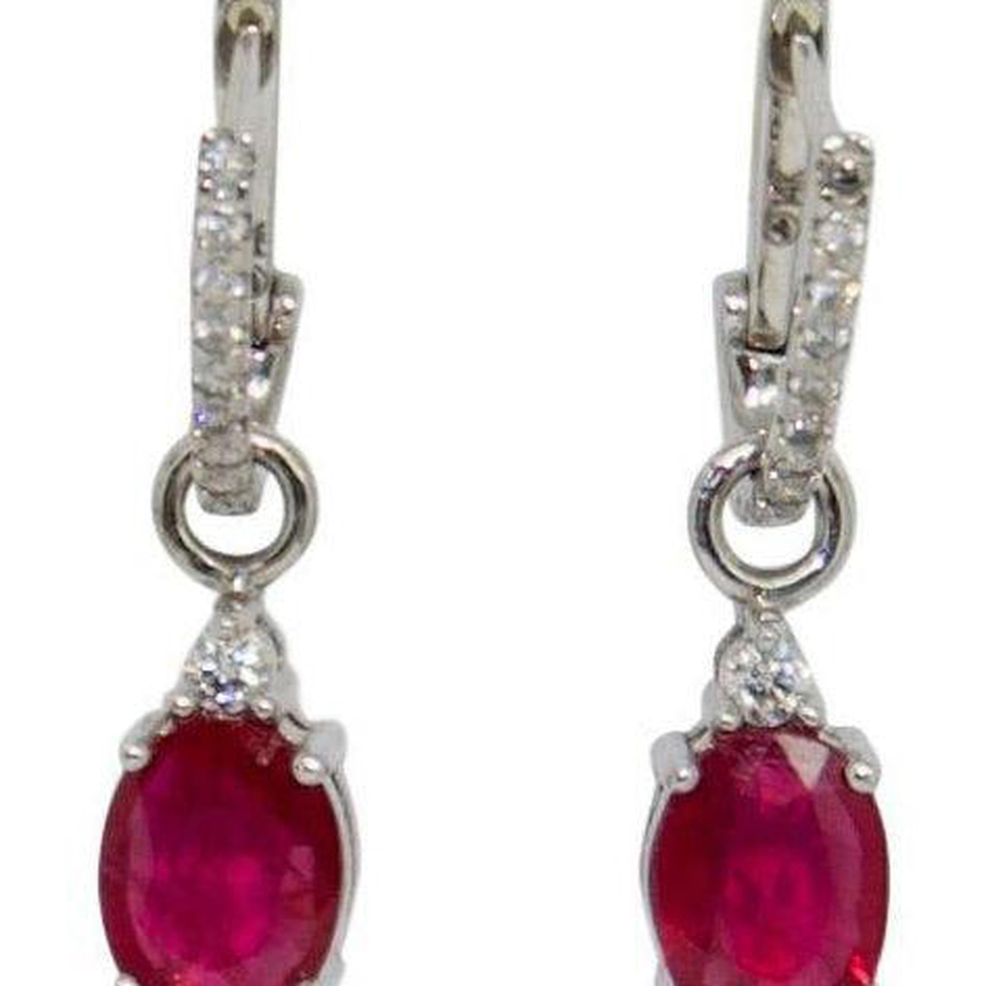 Ruby and Diamond Drop Earrings