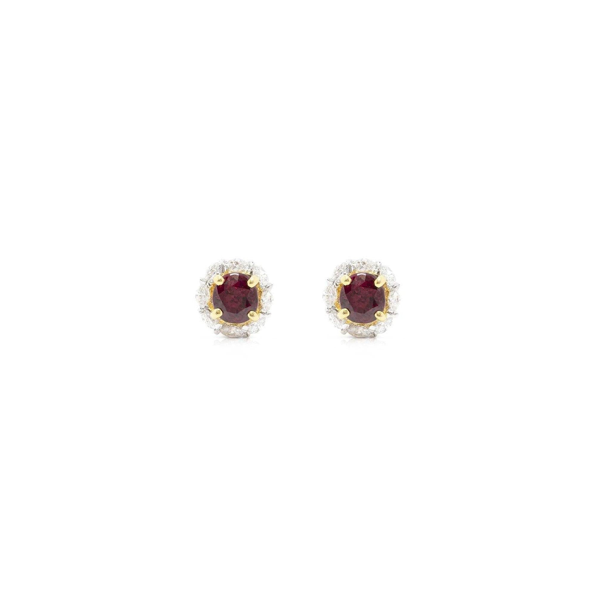 Ruby and Diamond Earrings