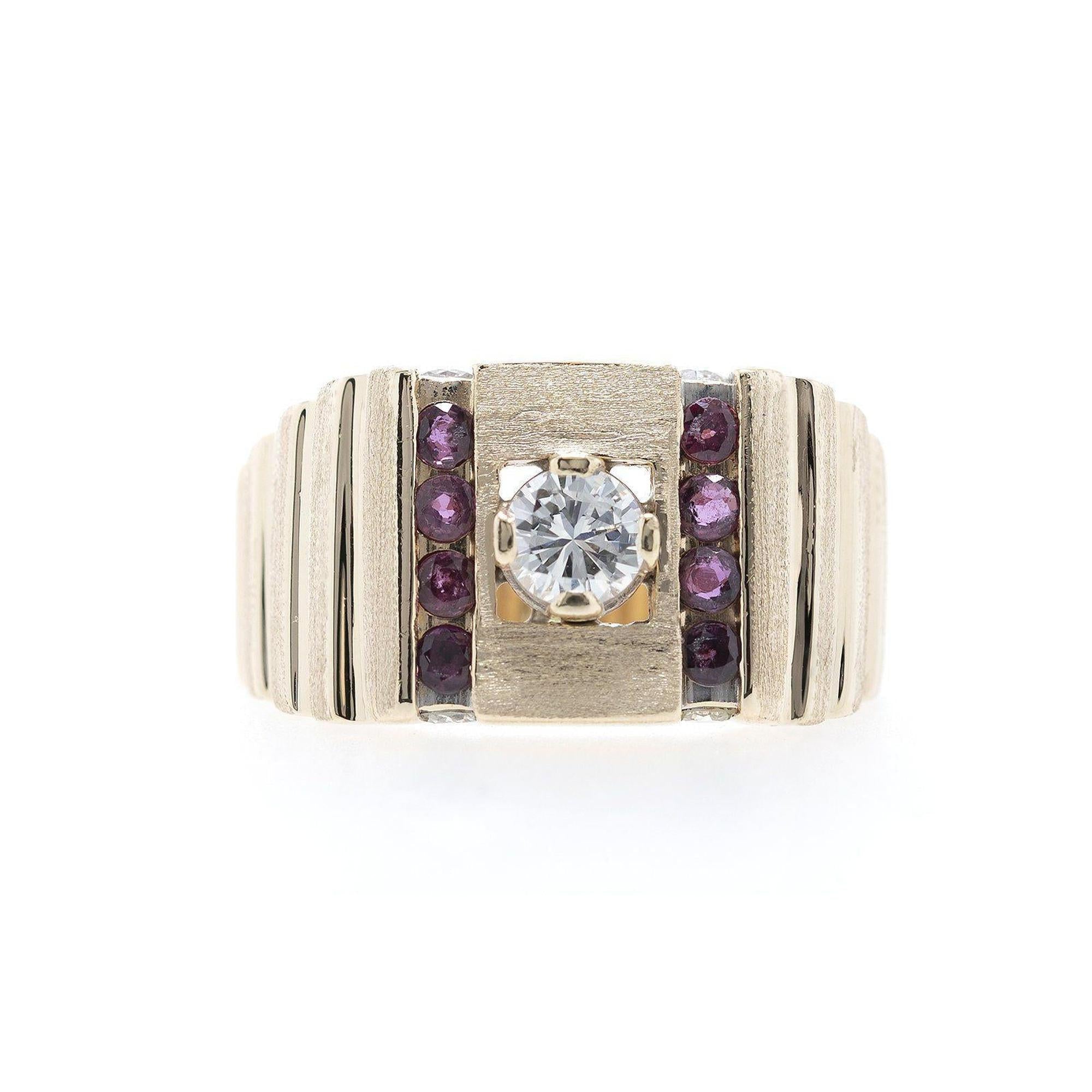 Ruby and Diamond Gent's Ring