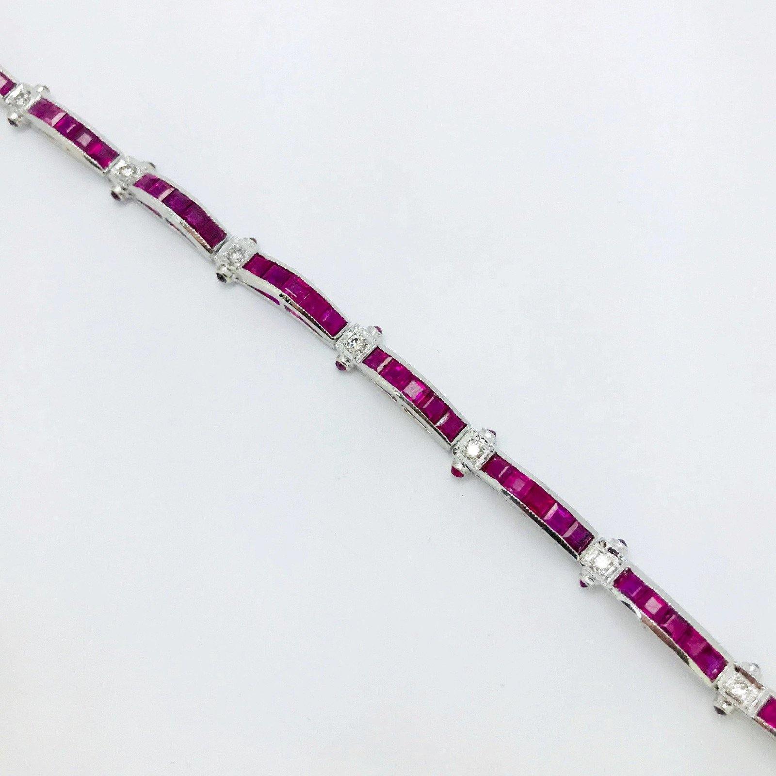 Ruby and Diamond Link Bracelet